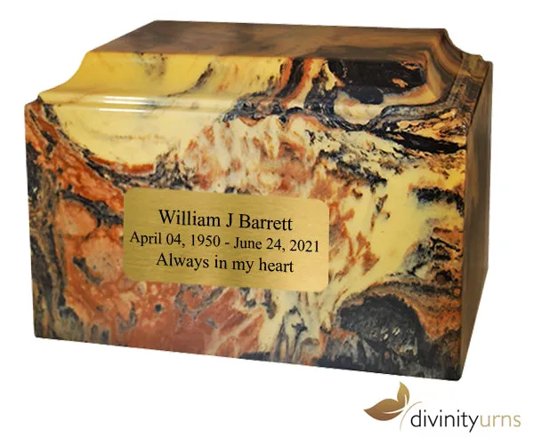 Antique Gold Cultured Marble Cremation Urn