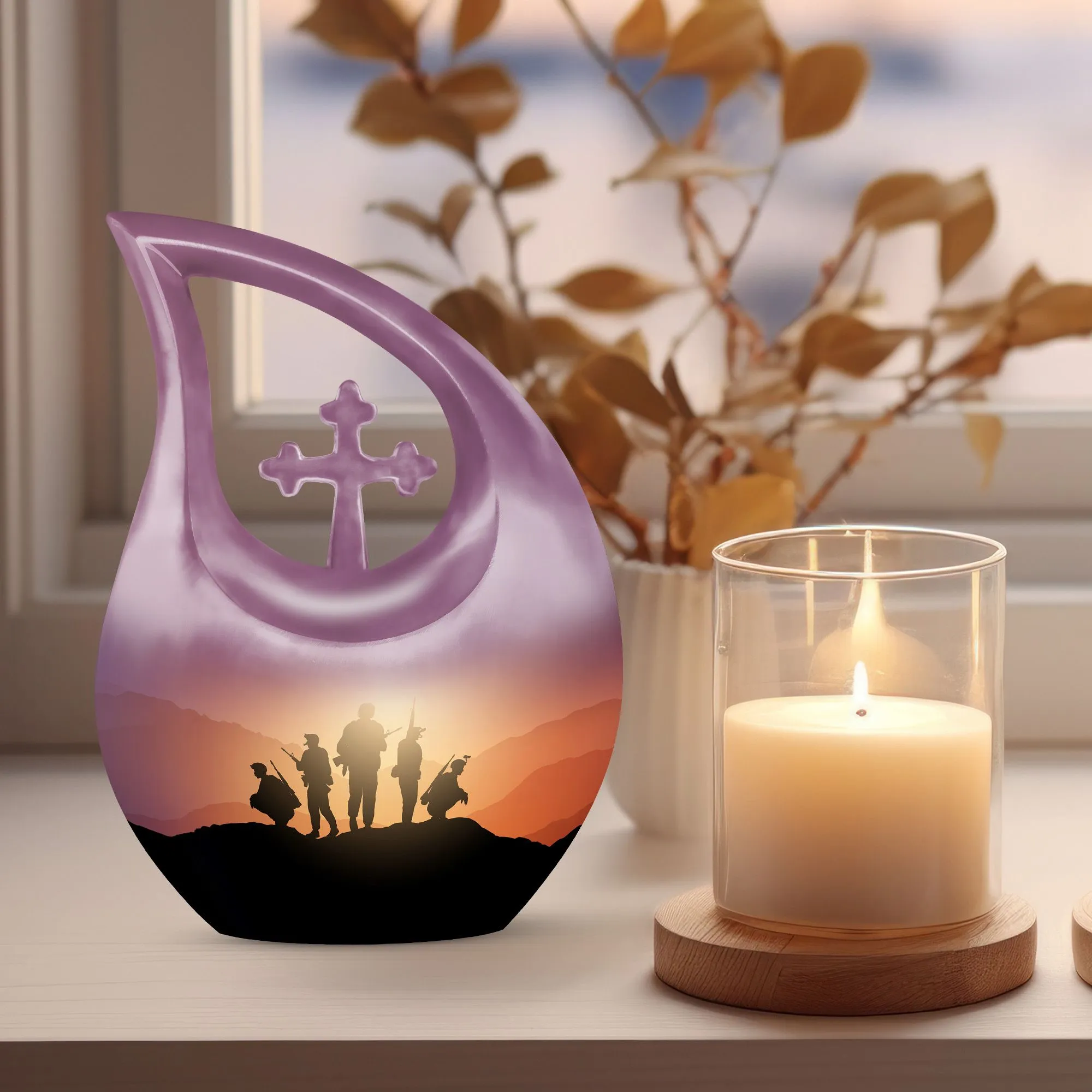 Army Shadow Urn - Mini Cremation Urn For Human Ashes