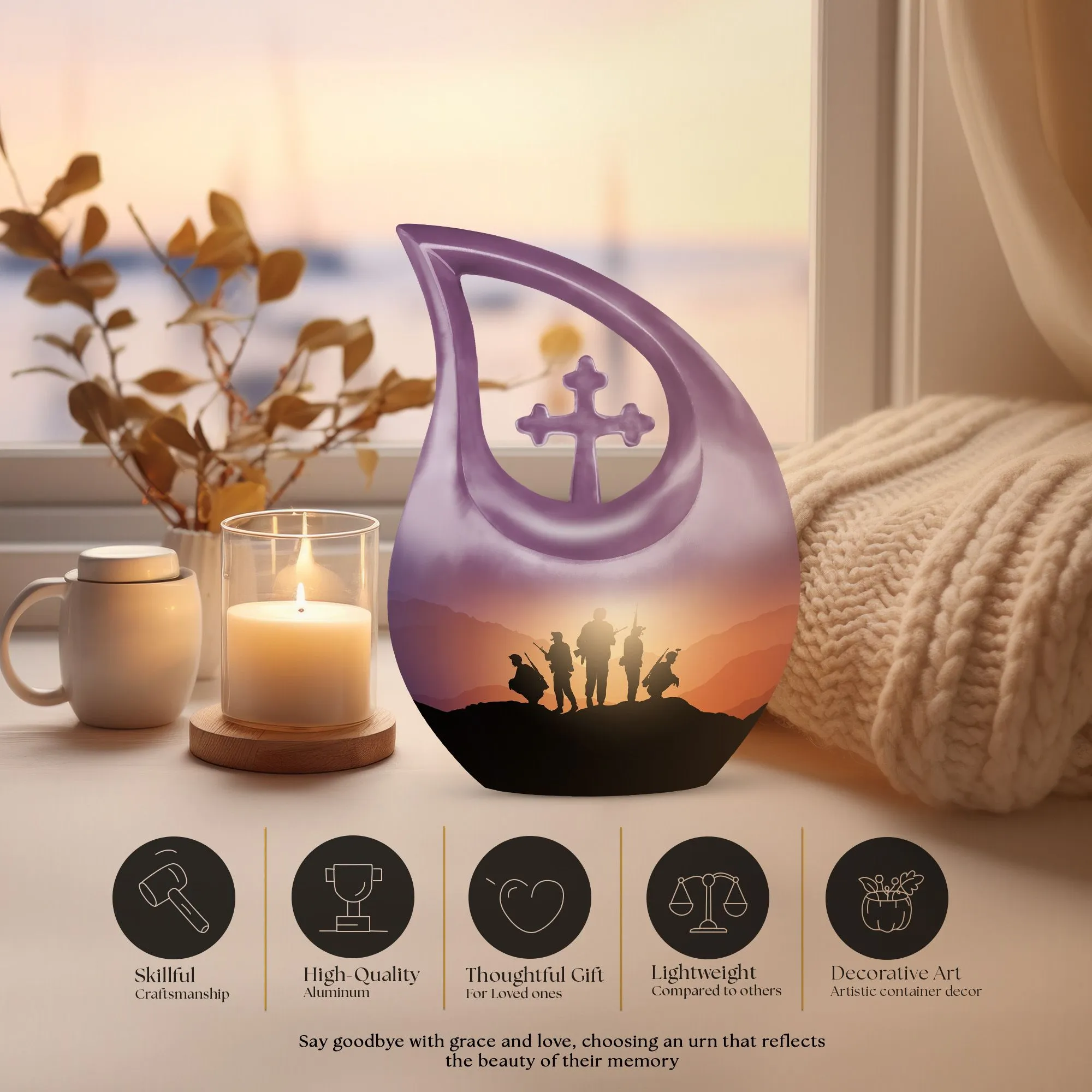 Army Shadow Urn - Mini Cremation Urn For Human Ashes