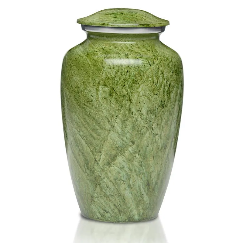 Artisan Green Metal Cremation Urn