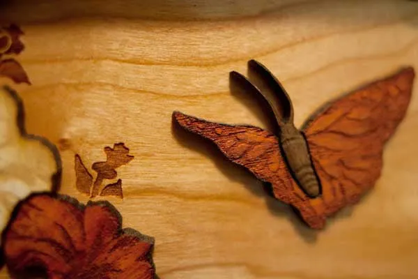 Astoria Butterfly Cremation Urn with Dimensional Art Inlay