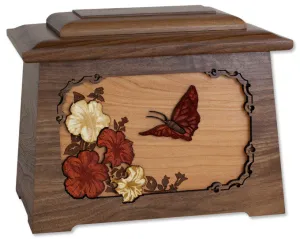 Astoria Butterfly Cremation Urn with Dimensional Art Inlay