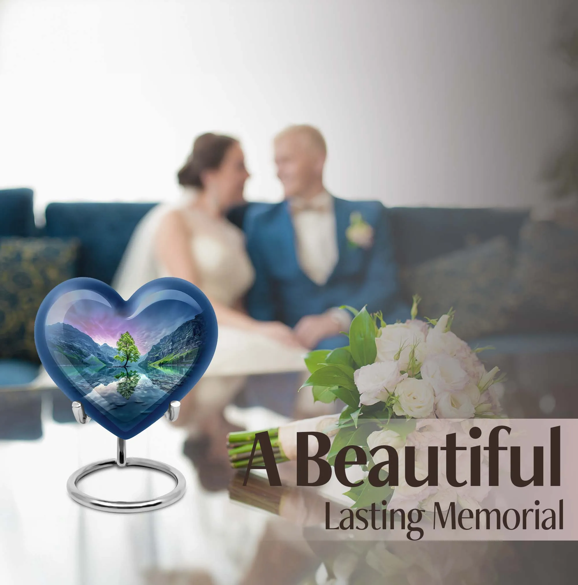 Aurora Borealis Memorial Urn: Loved One’s Cremation Ashes Compact Holder