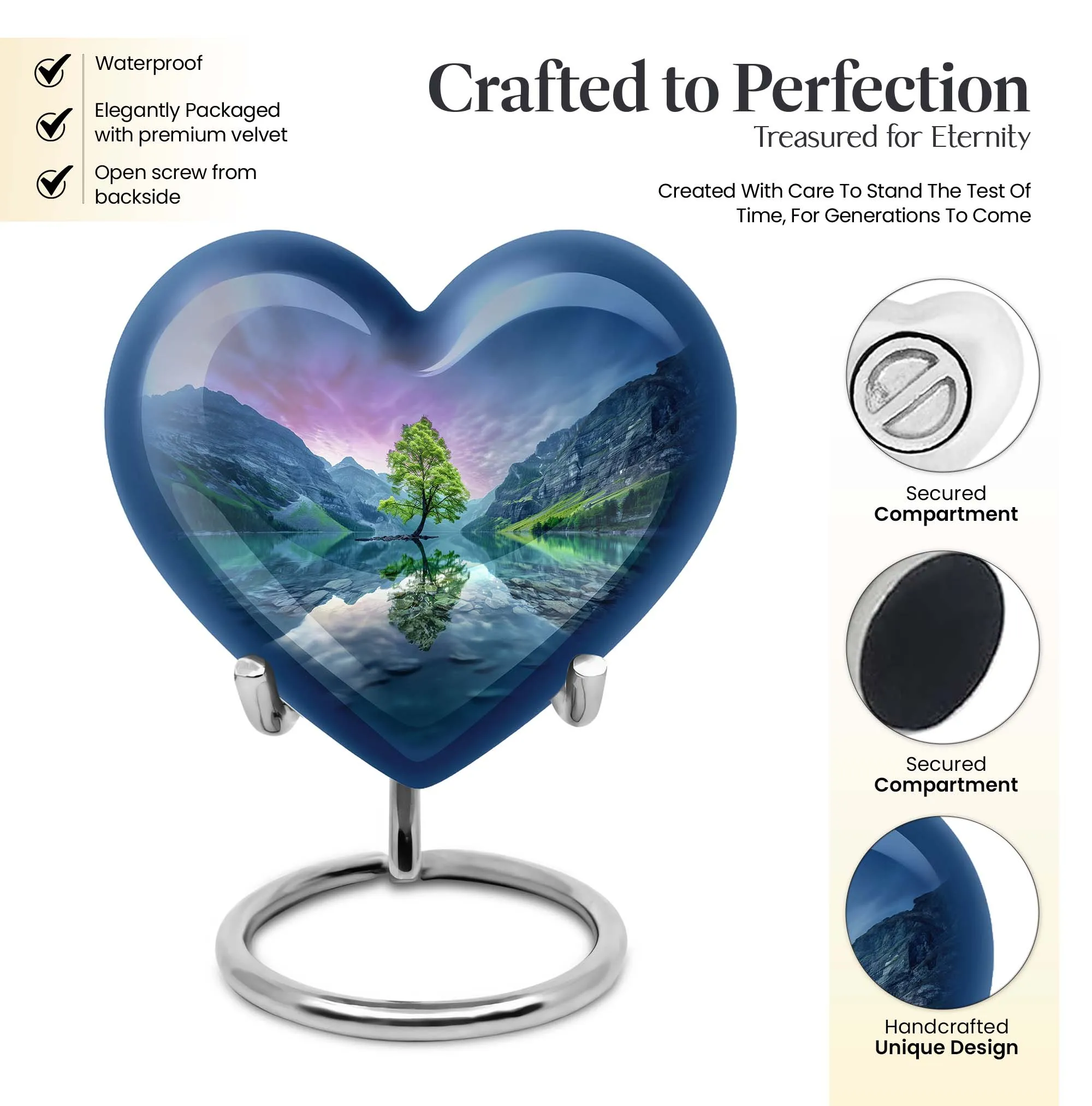 Aurora Borealis Memorial Urn: Loved One’s Cremation Ashes Compact Holder