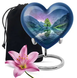 Aurora Borealis Memorial Urn: Loved One’s Cremation Ashes Compact Holder