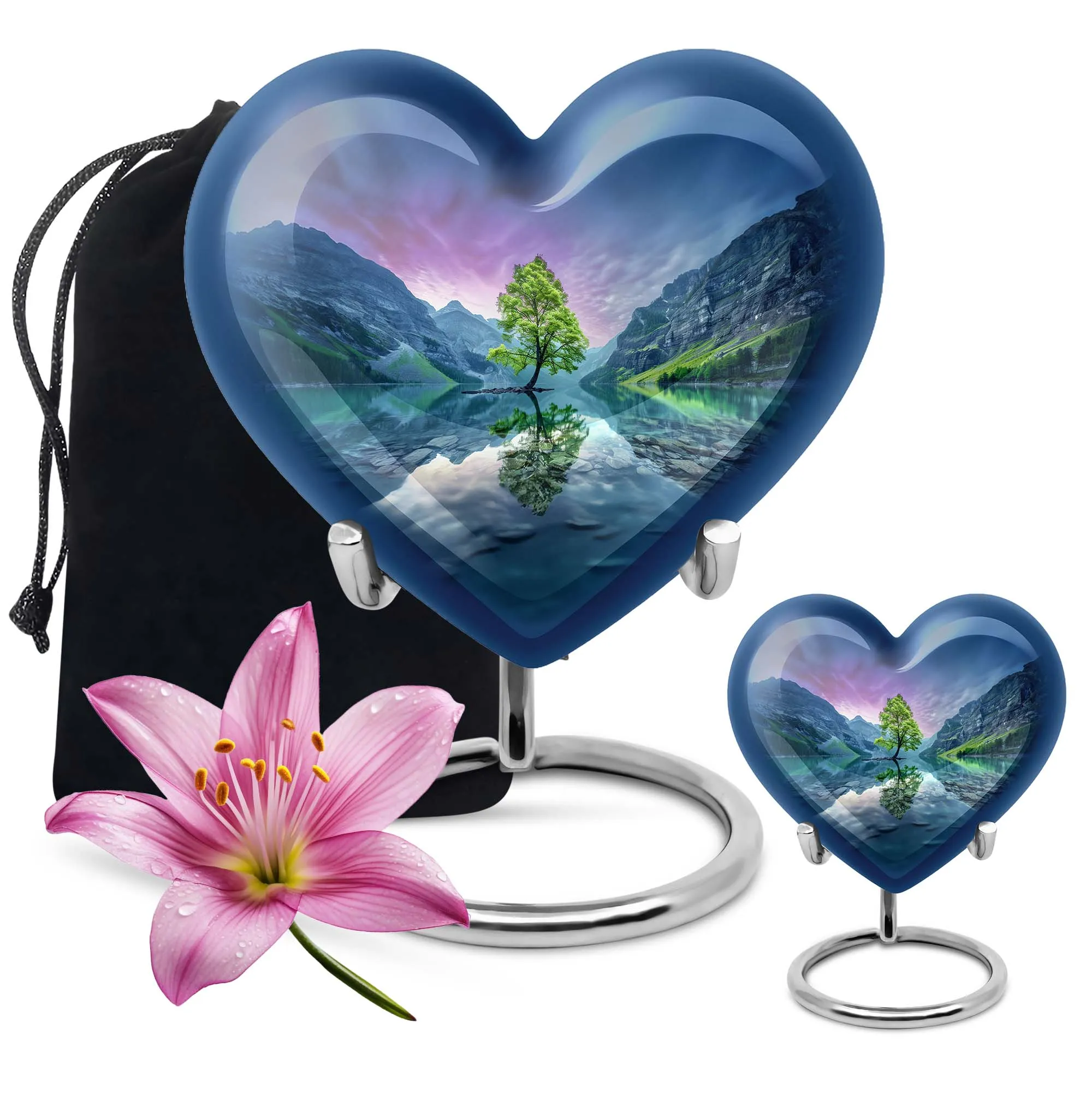 Aurora Borealis Memorial Urn: Loved One’s Cremation Ashes Compact Holder