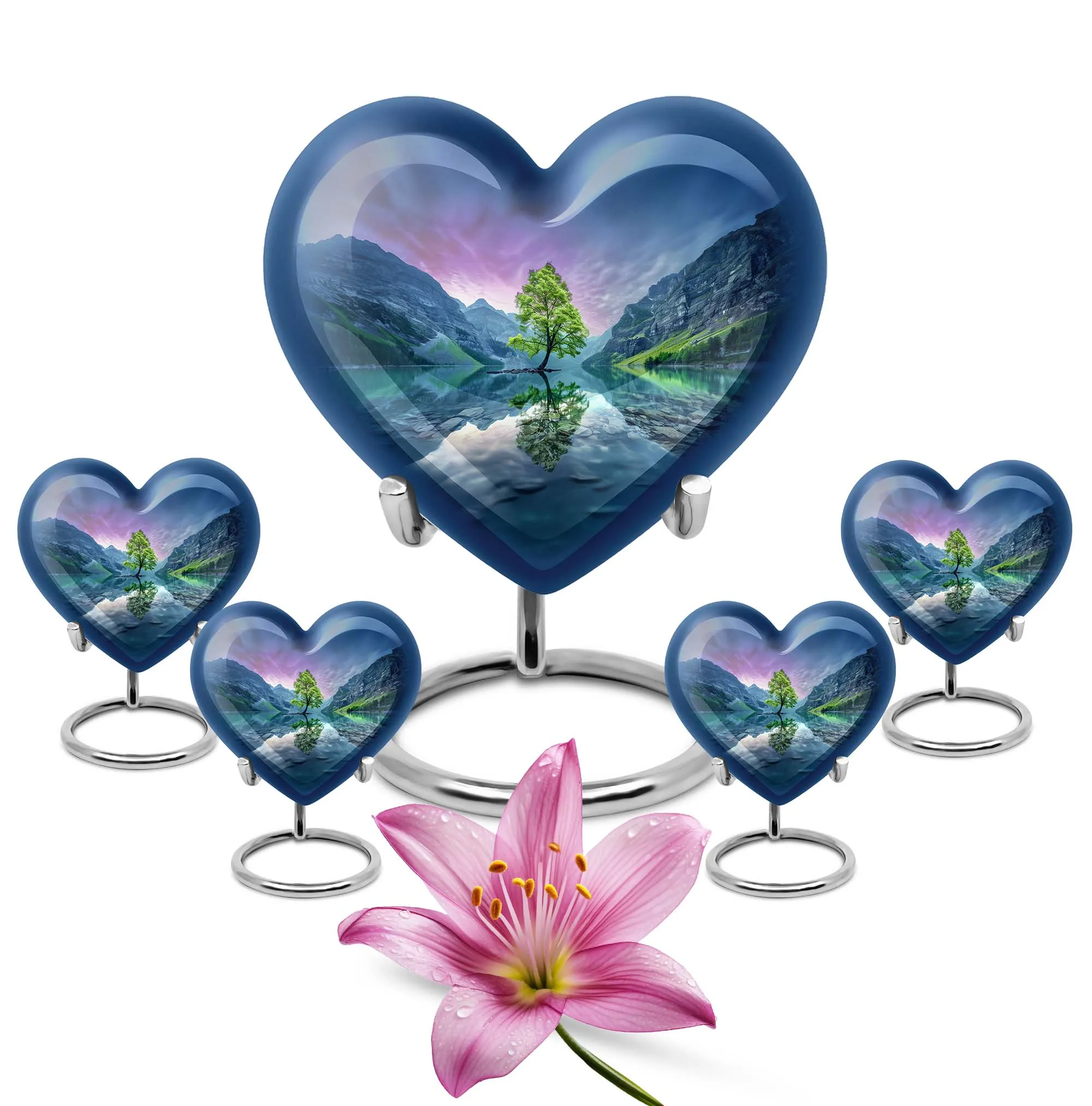 Aurora Borealis Memorial Urn: Loved One’s Cremation Ashes Compact Holder
