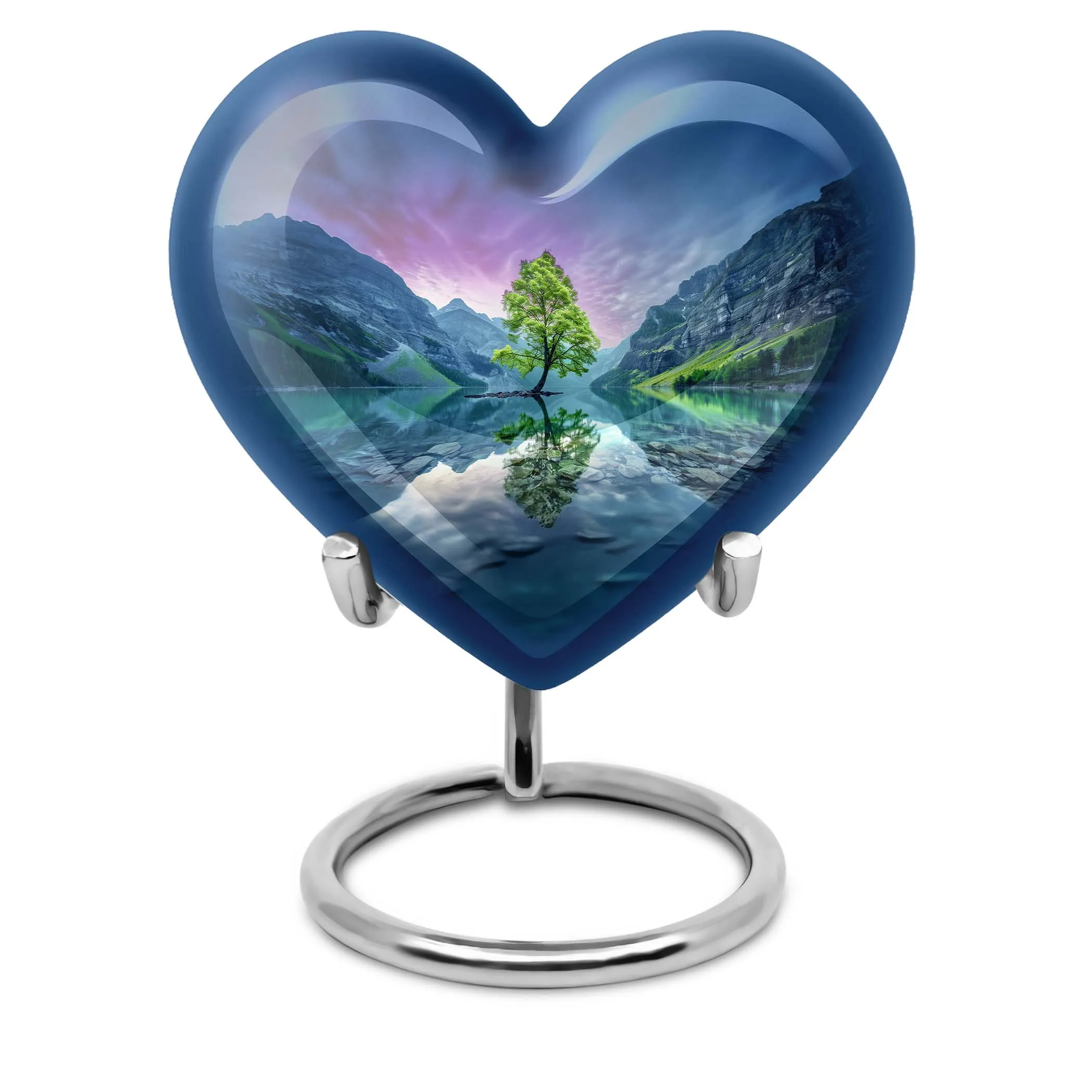 Aurora Borealis Memorial Urn: Loved One’s Cremation Ashes Compact Holder