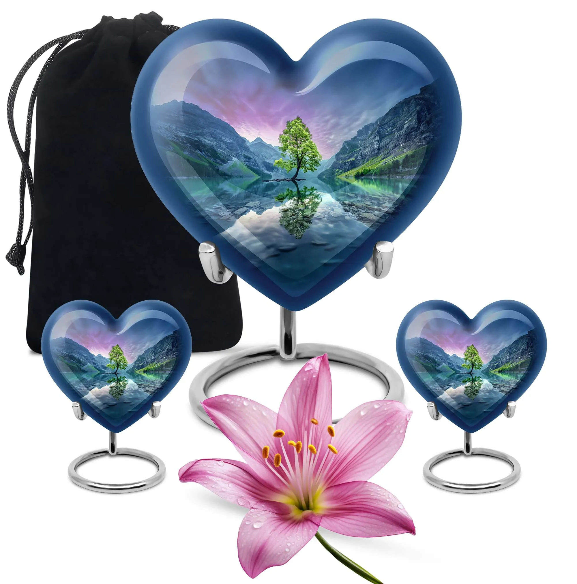 Aurora Borealis Memorial Urn: Loved One’s Cremation Ashes Compact Holder