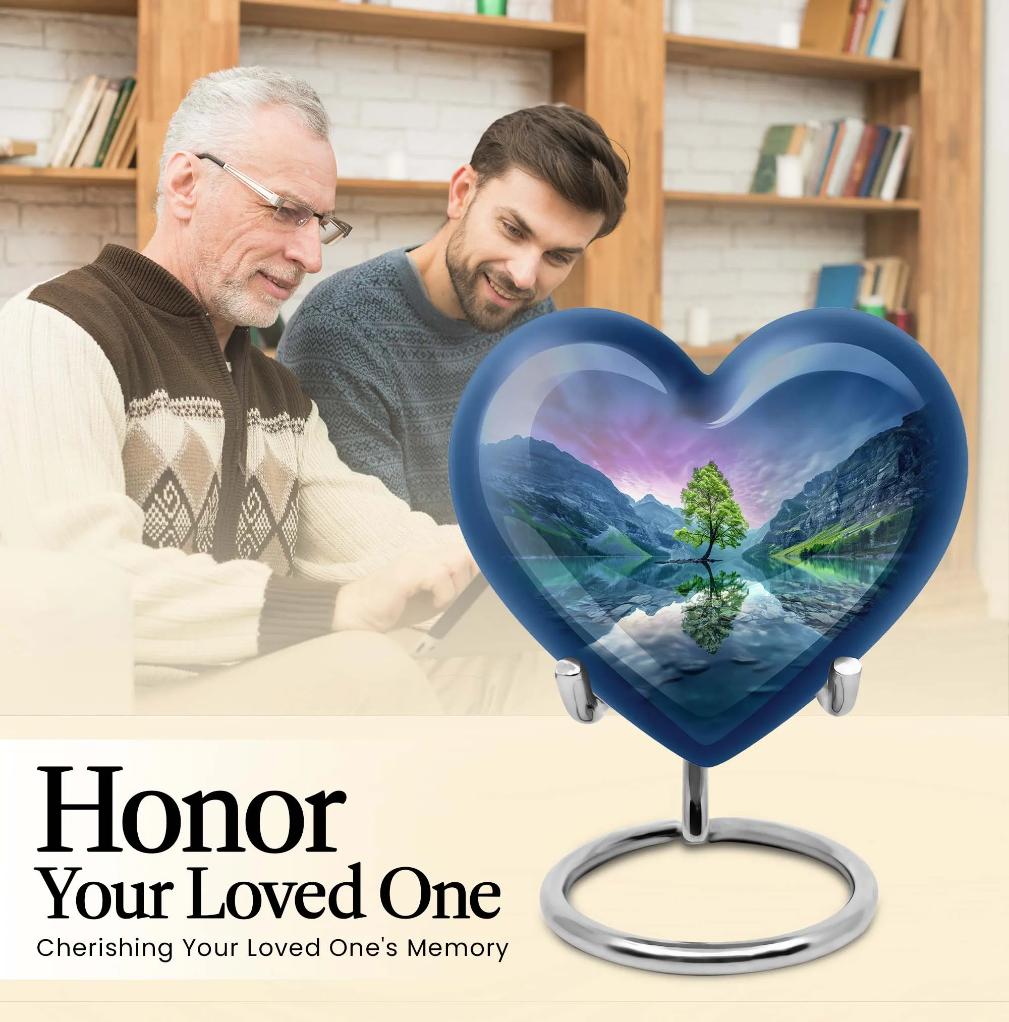 Aurora Borealis Memorial Urn: Loved One’s Cremation Ashes Compact Holder