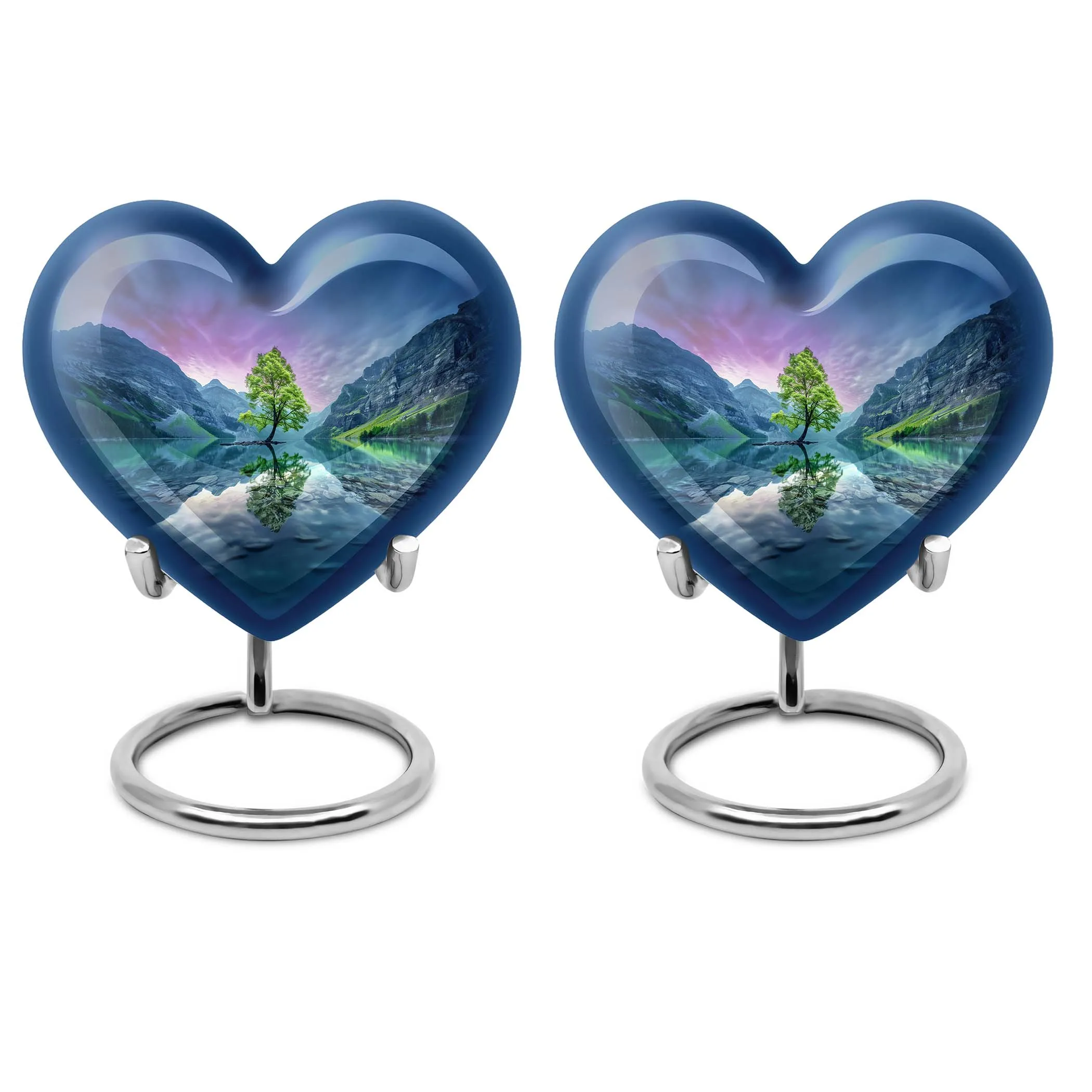 Aurora Borealis Memorial Urn: Loved One’s Cremation Ashes Compact Holder