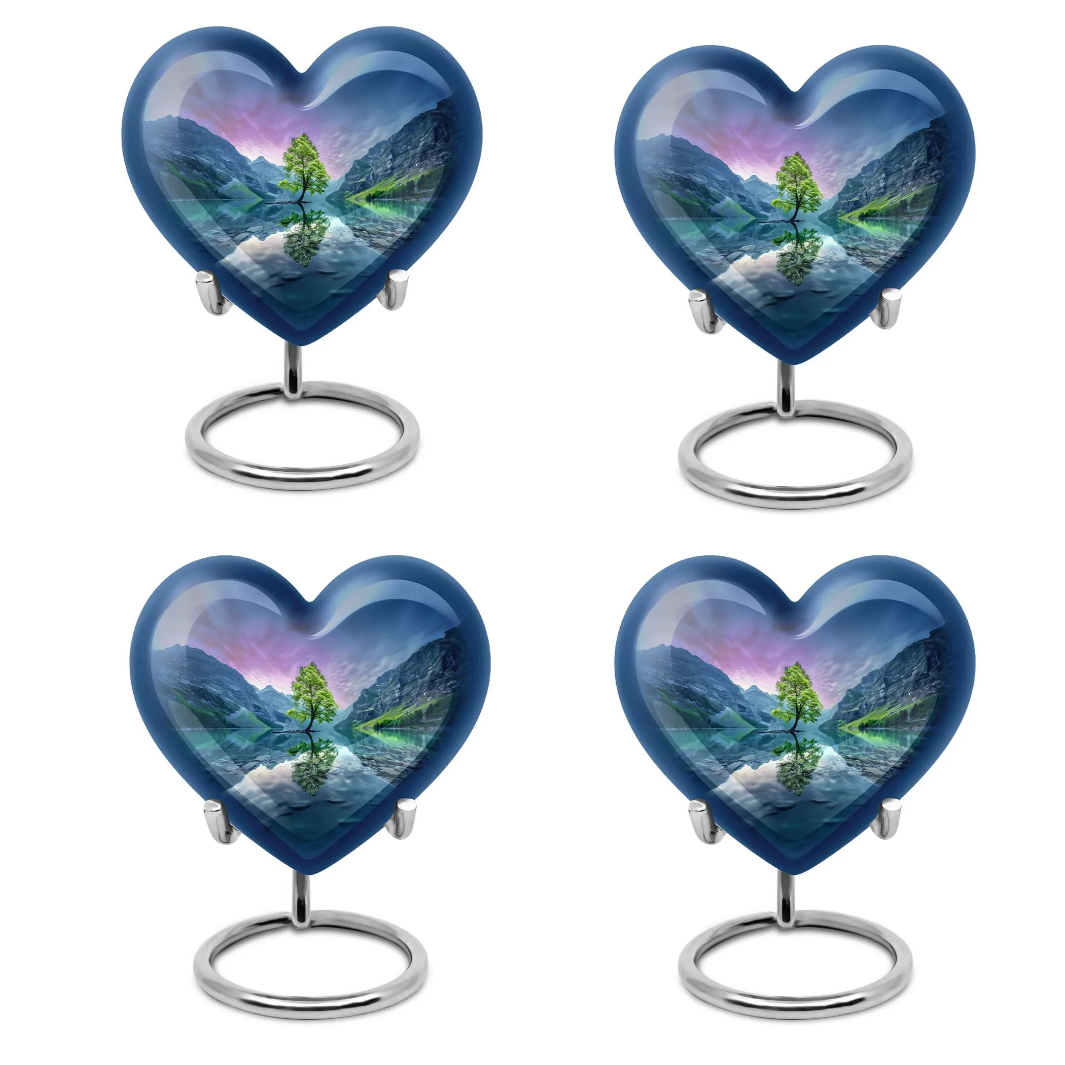 Aurora Borealis Memorial Urn: Loved One’s Cremation Ashes Compact Holder