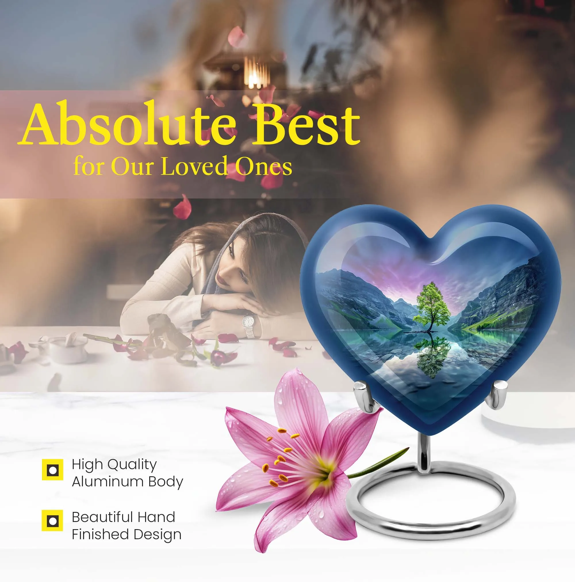 Aurora Borealis Memorial Urn: Loved One’s Cremation Ashes Compact Holder