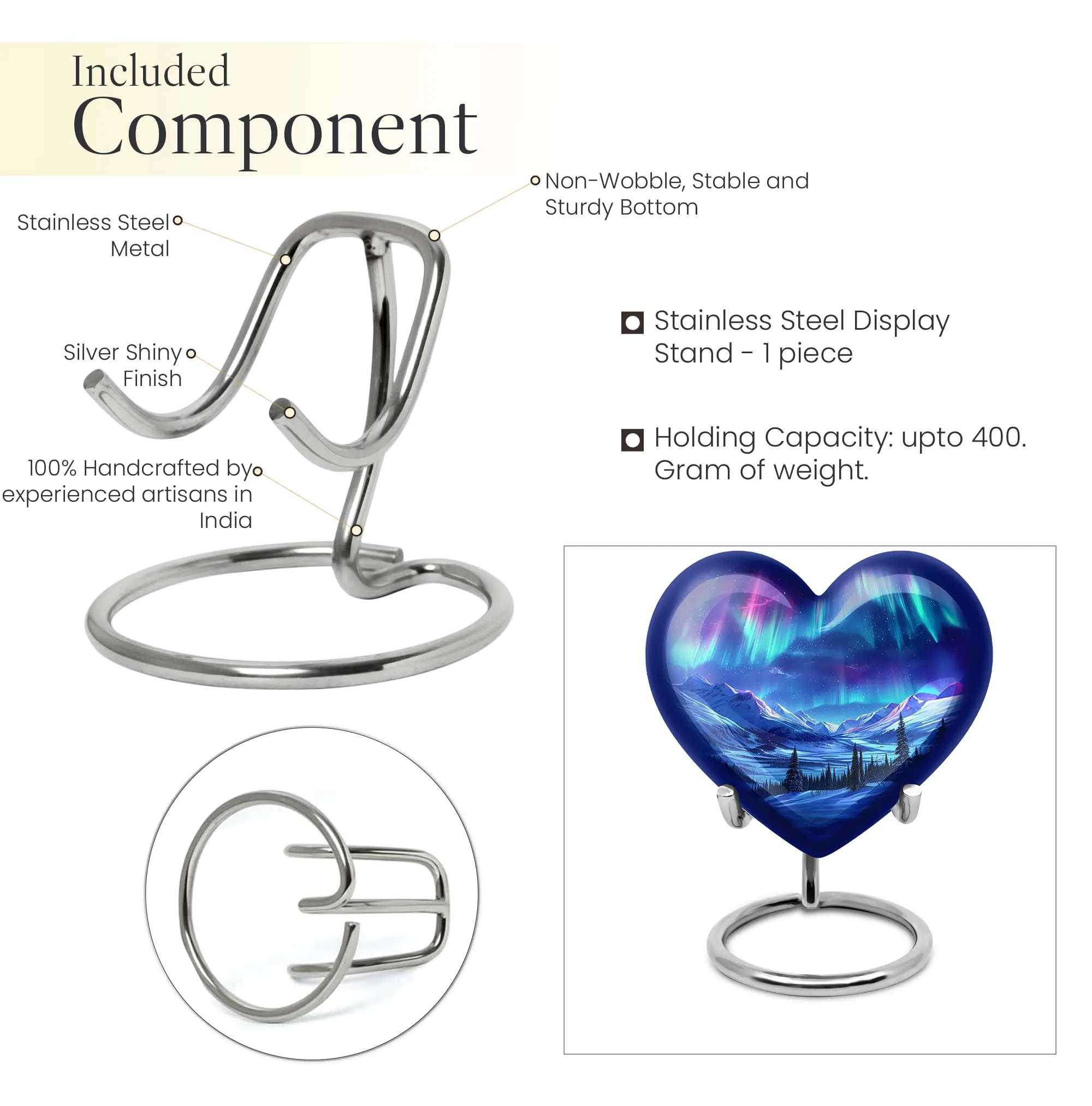 Aurora-Spirit Adore: Abstract Heart-Centered Medium Cremation Urn