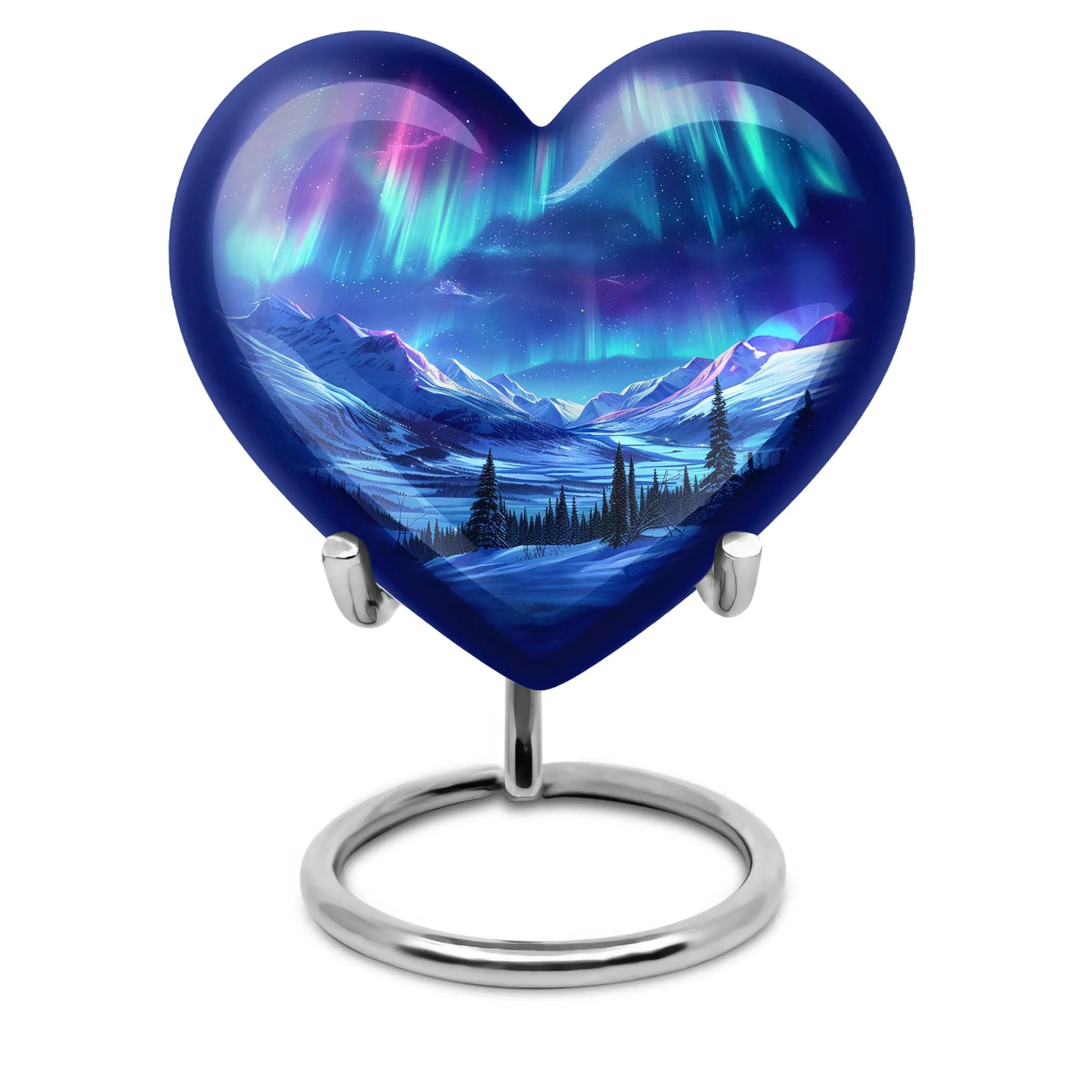 Aurora-Spirit Adore: Abstract Heart-Centered Medium Cremation Urn