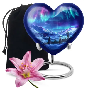Aurora-Spirit Adore: Abstract Heart-Centered Medium Cremation Urn