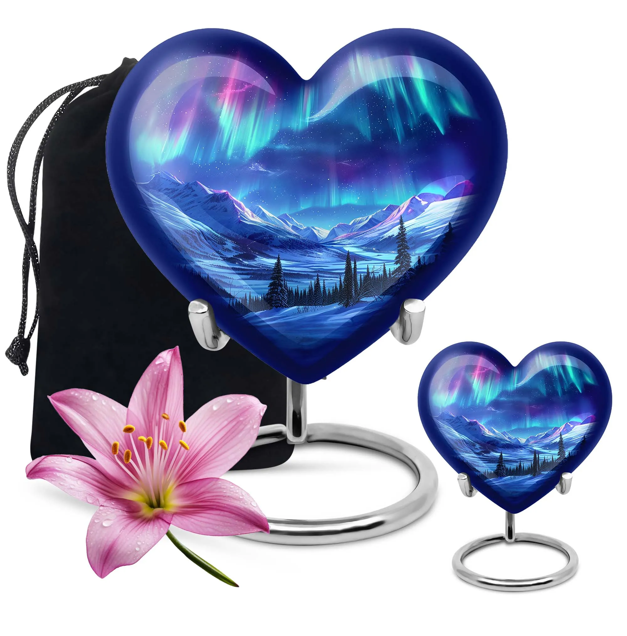Aurora-Spirit Adore: Abstract Heart-Centered Medium Cremation Urn
