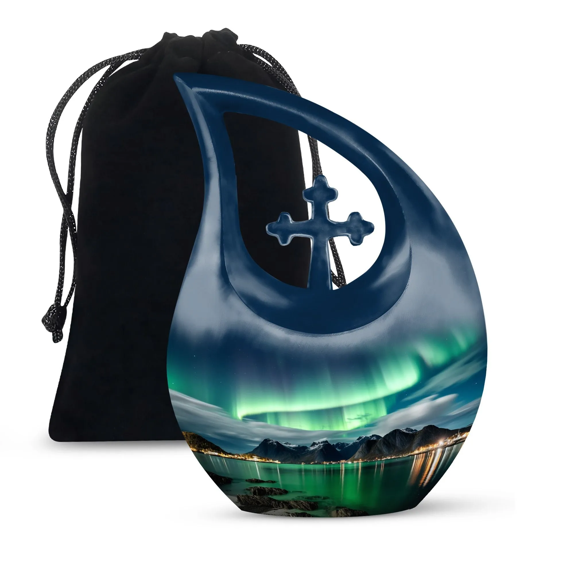 Aurora Urn -  10 Inch Aluminium Memorial Cremation Urn For Ashes