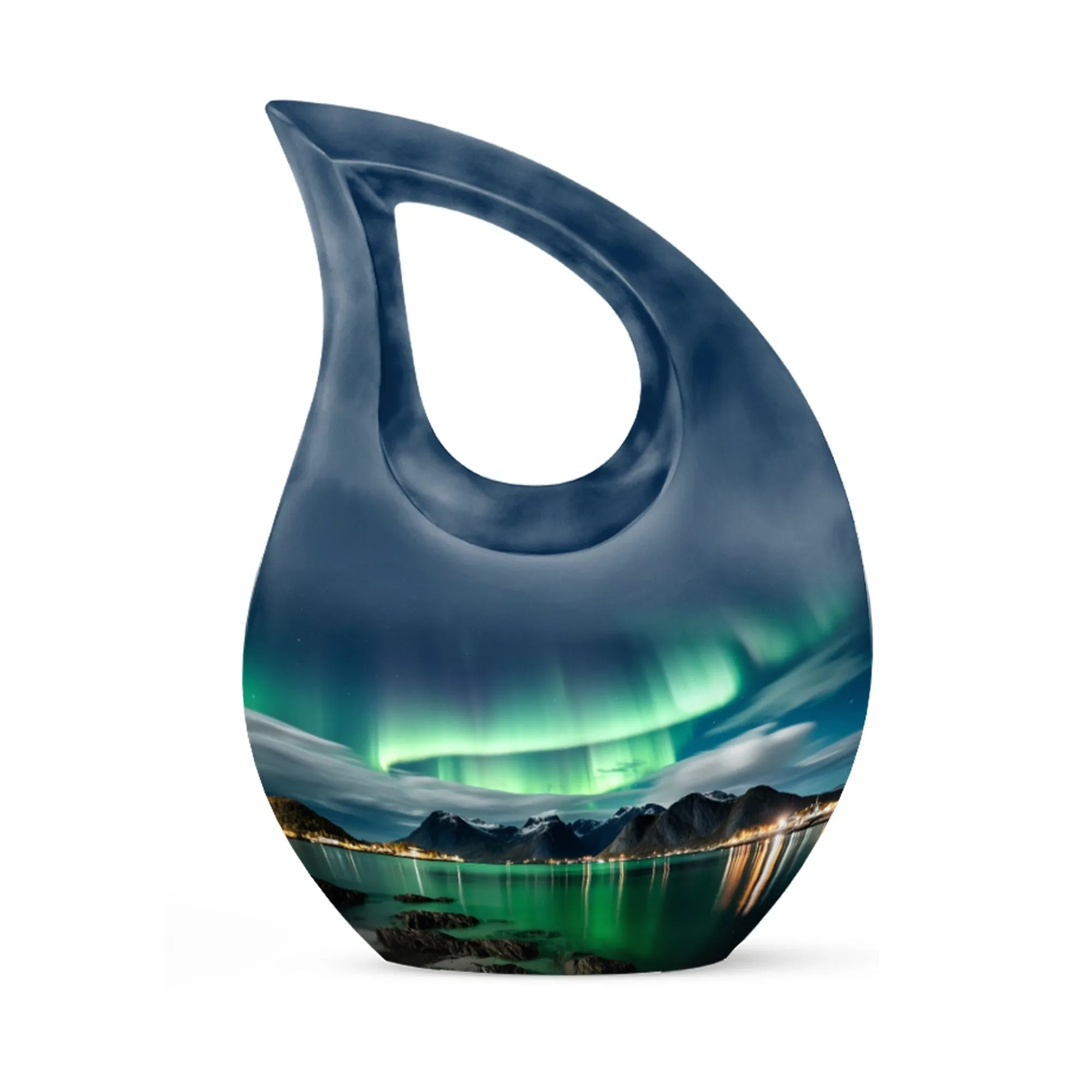 Aurora Urn -  10 Inch Aluminium Memorial Cremation Urn For Ashes