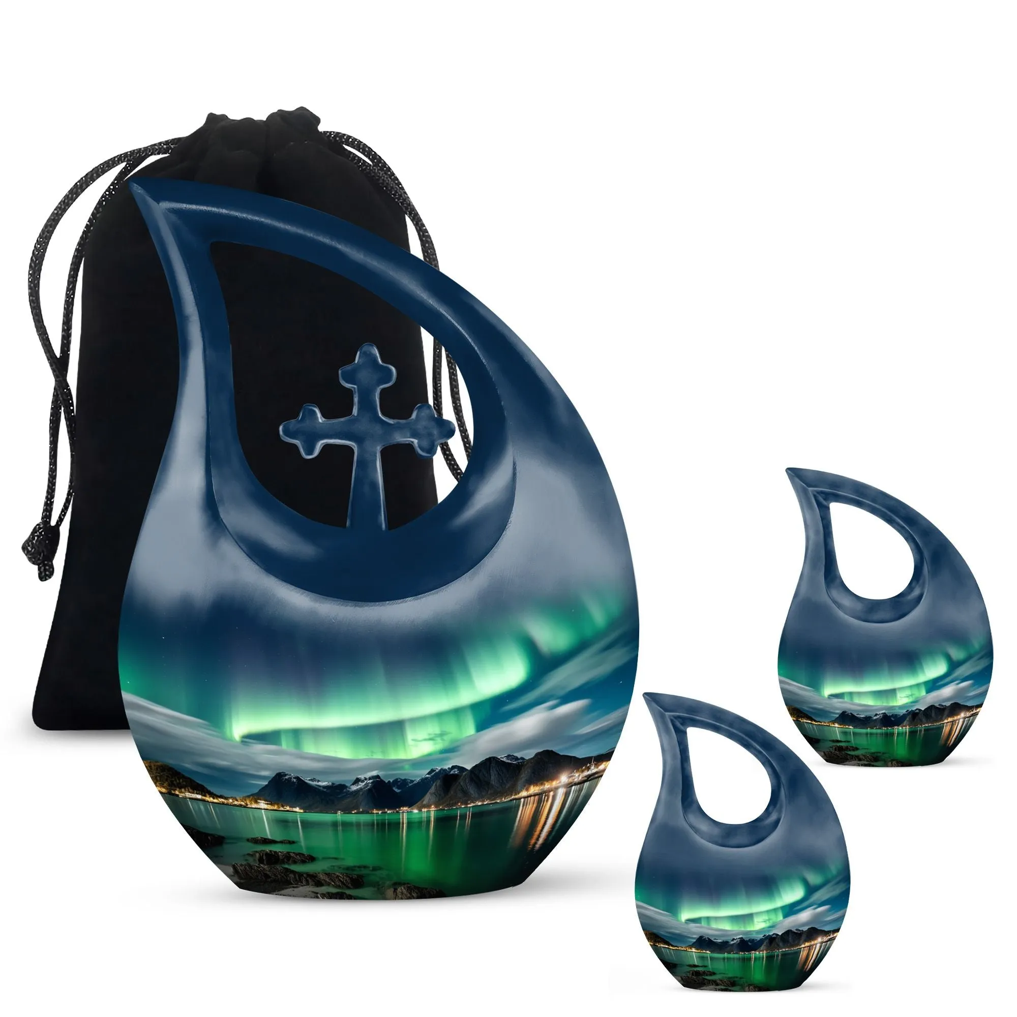 Aurora Urn -  10 Inch Aluminium Memorial Cremation Urn For Ashes