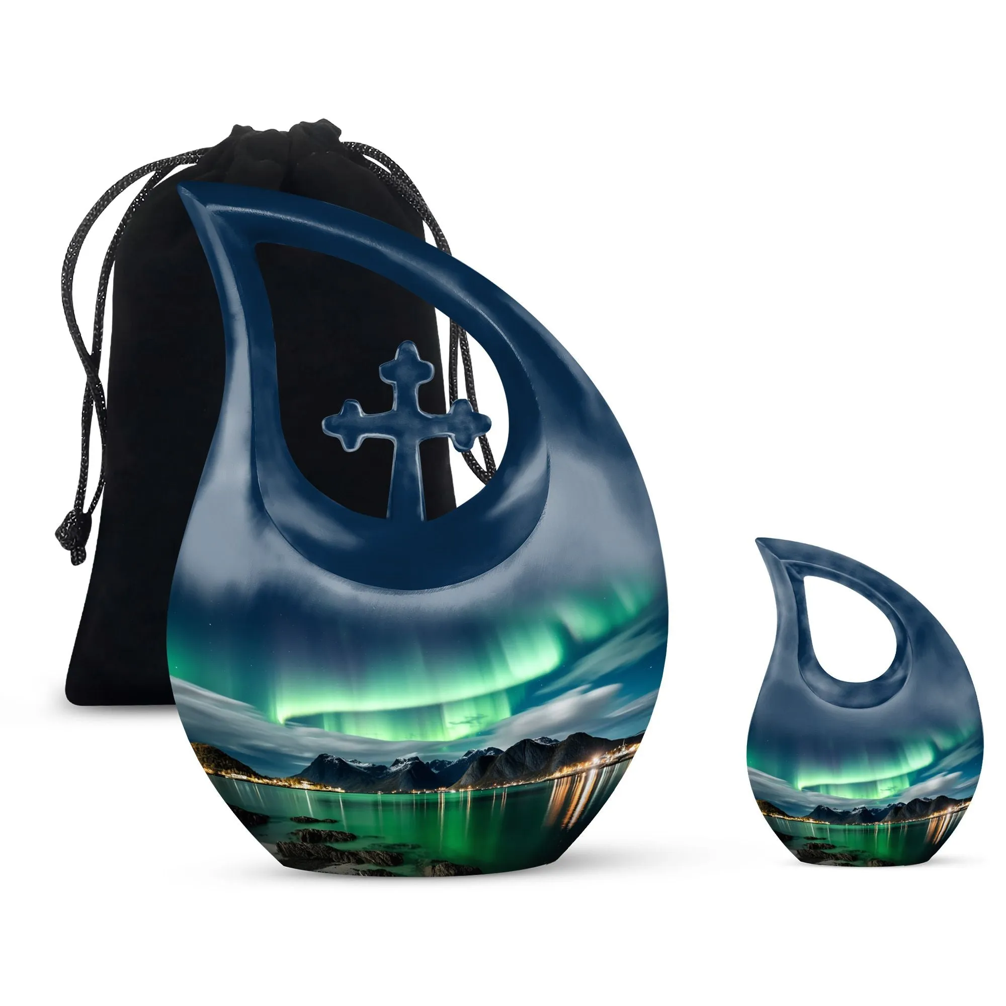 Aurora Urn -  10 Inch Aluminium Memorial Cremation Urn For Ashes