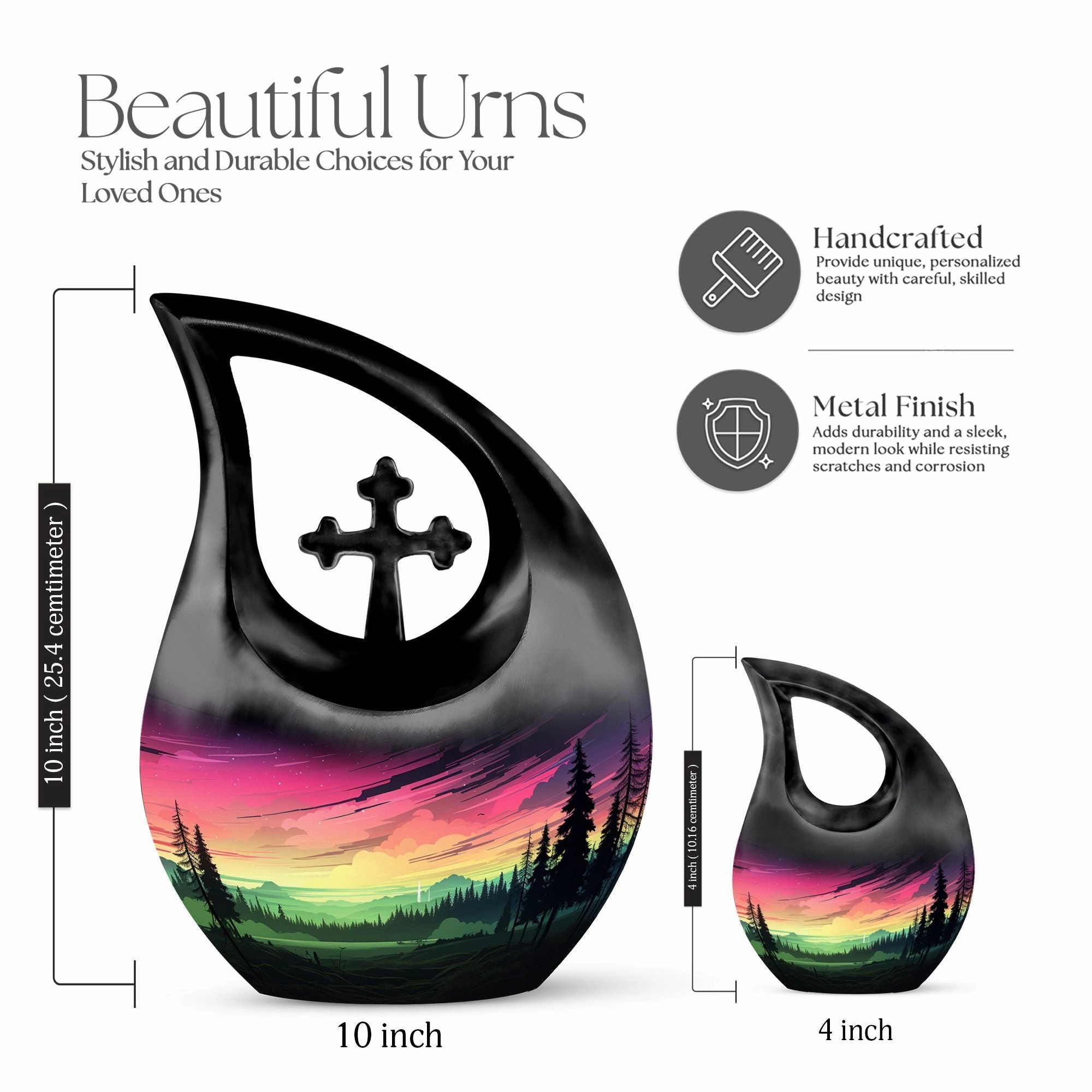 Aurora Urn Tribute - Delicate Cross Drop Keepsake for Cherished