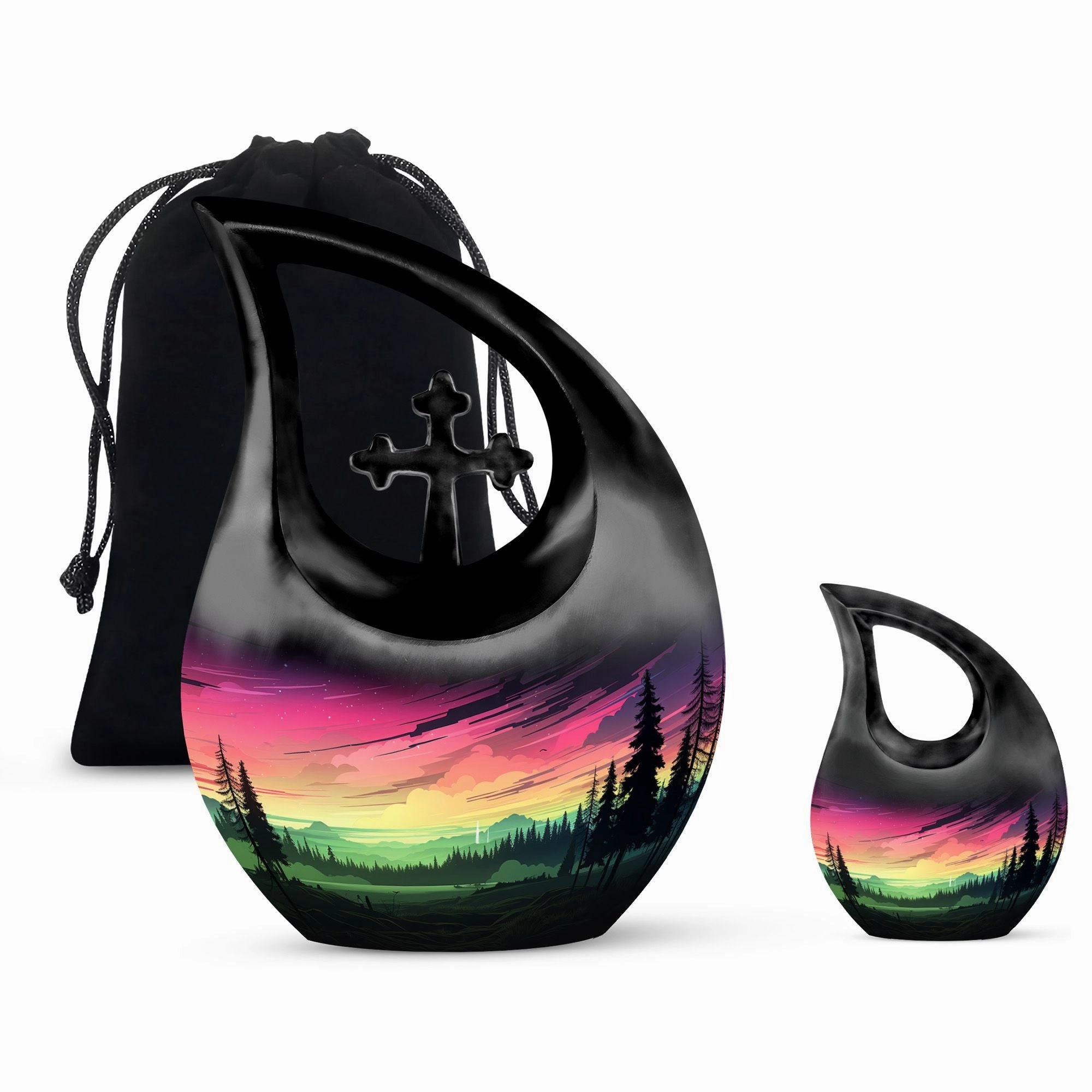 Aurora Urn Tribute - Delicate Cross Drop Keepsake for Cherished