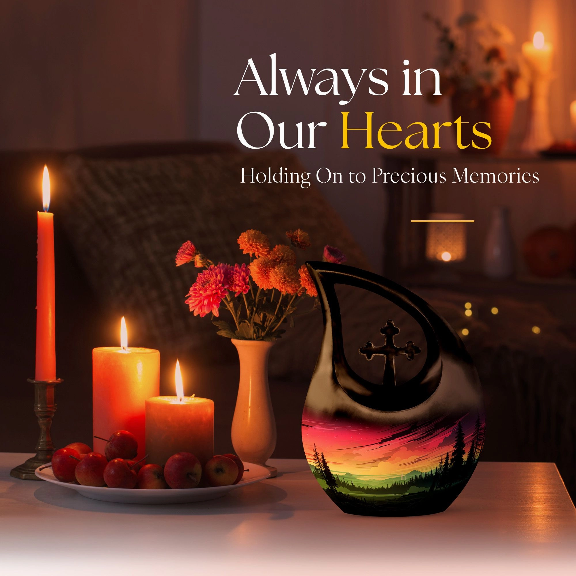 Aurora Urn Tribute - Delicate Cross Drop Keepsake for Cherished