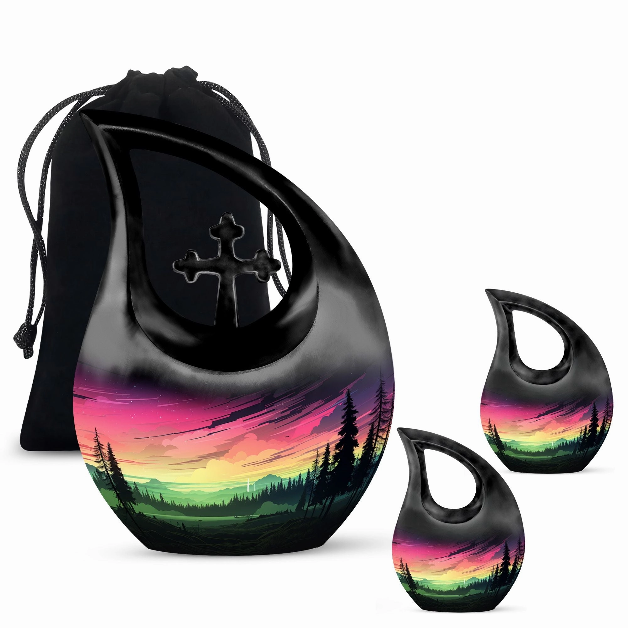 Aurora Urn Tribute - Delicate Cross Drop Keepsake for Cherished