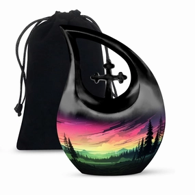 Aurora Urn Tribute - Delicate Cross Drop Keepsake for Cherished