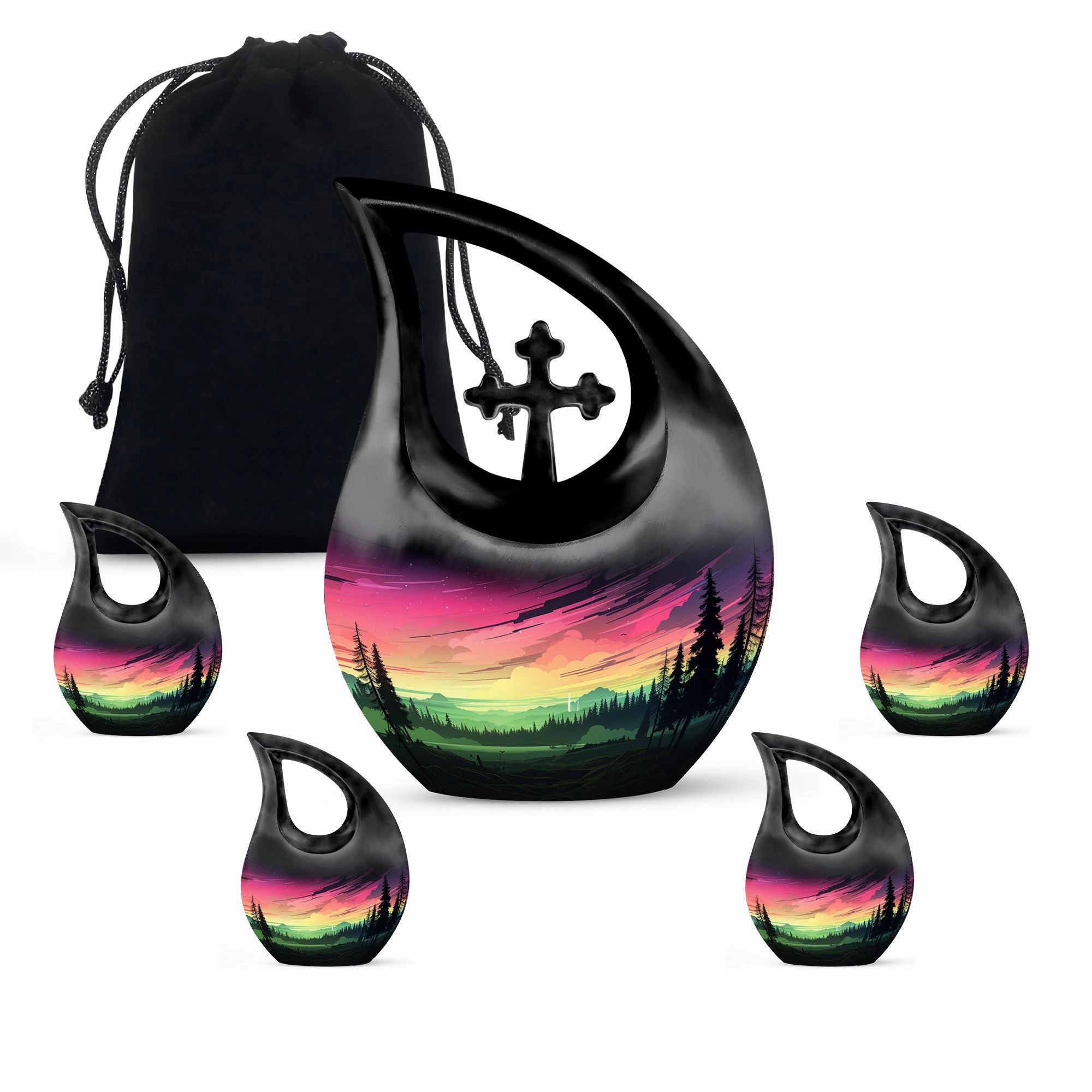 Aurora Urn Tribute - Delicate Cross Drop Keepsake for Cherished