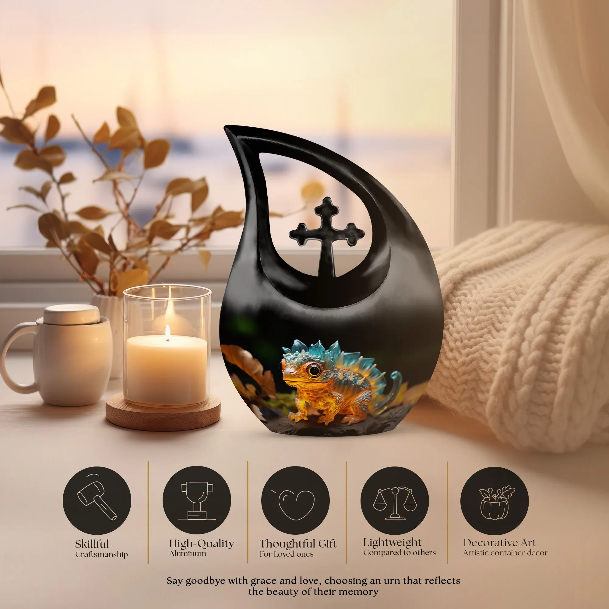 Autumn Ember Gecko Eternity Tribute - Large Memorial Urn