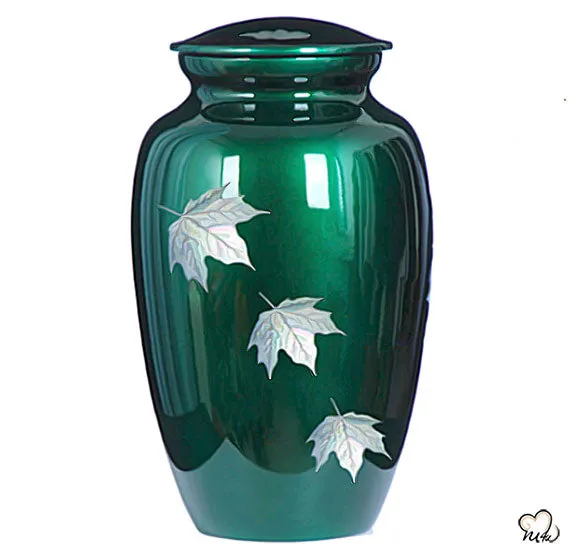 Autumn Leaves Mother of Pearl Cremation Urn