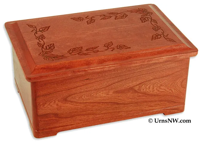 Autumn Leaves Wooden Cremation Urn