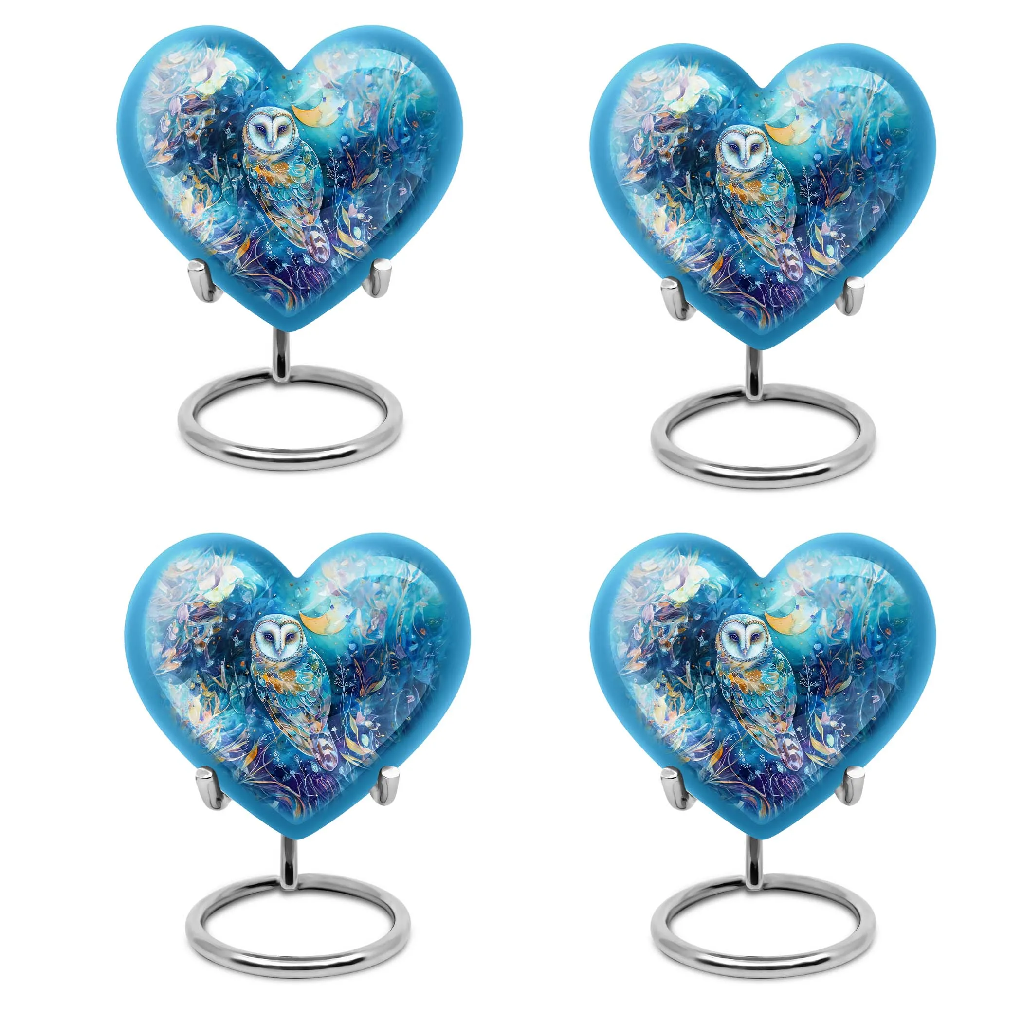 Barn Owl Heart Memorial Urn - 10 Inch Legendry Aluminium Urn