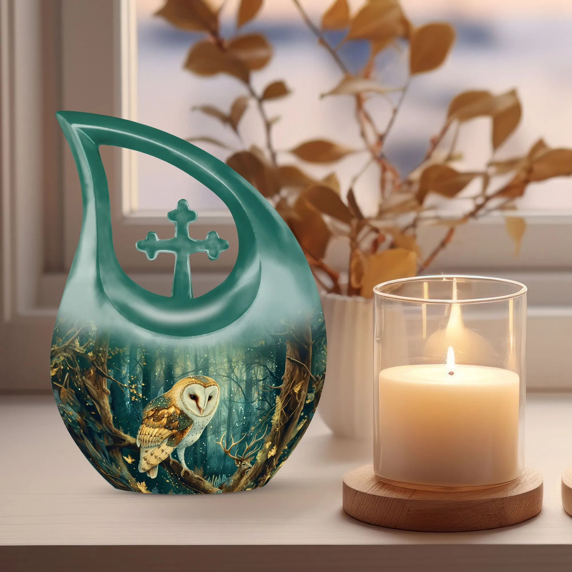 Barn Owl -Small Keepsake Urn for Human Ashes