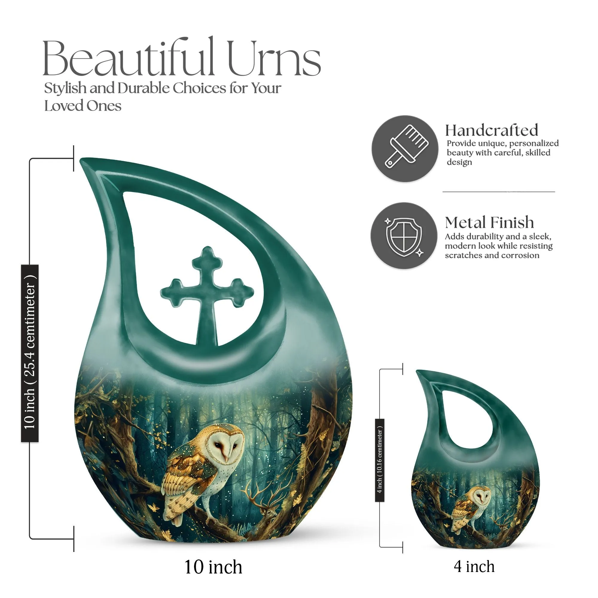 Barn Owl -Small Keepsake Urn for Human Ashes