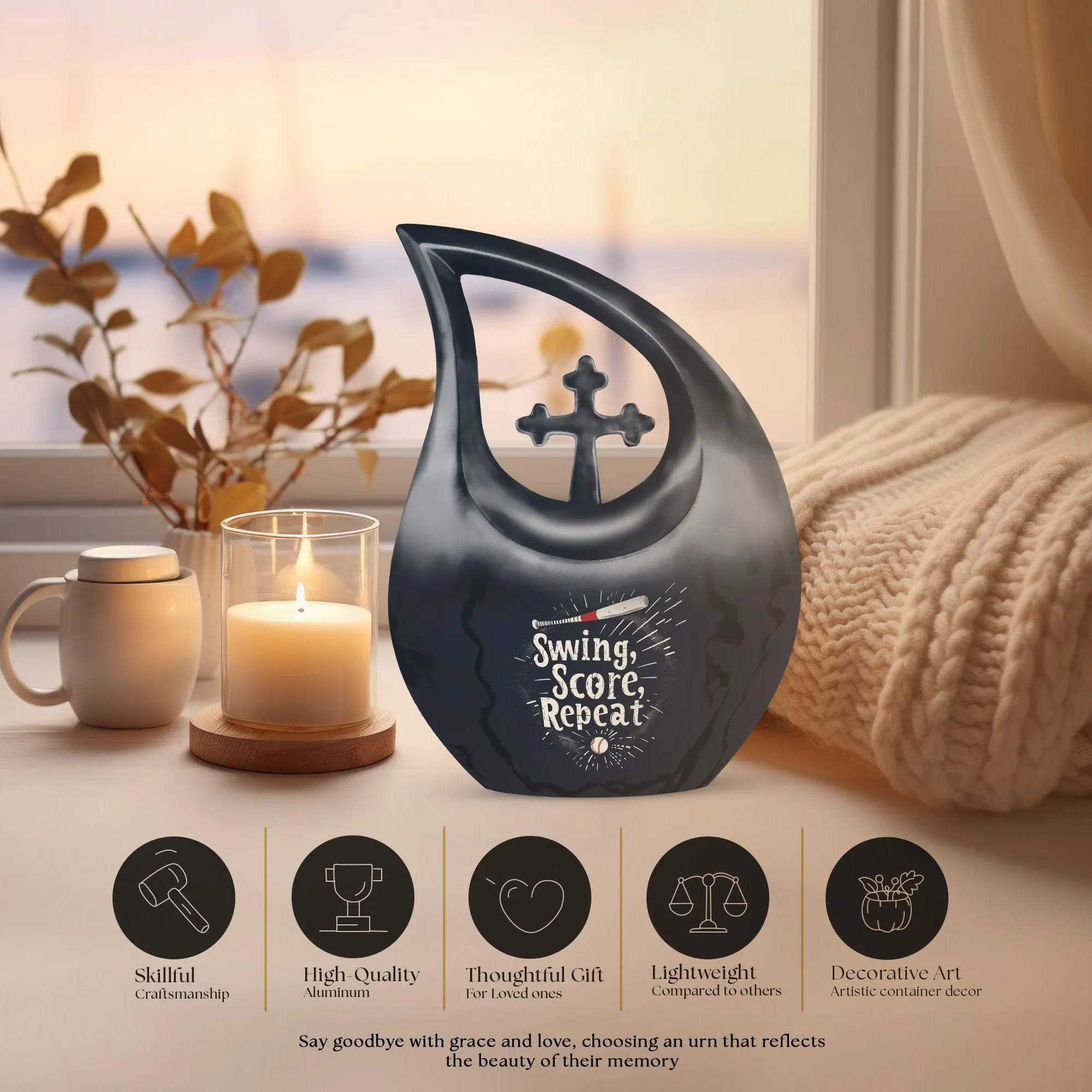 Baseball Tribute: Exquisitely Crafted Memorial Urn