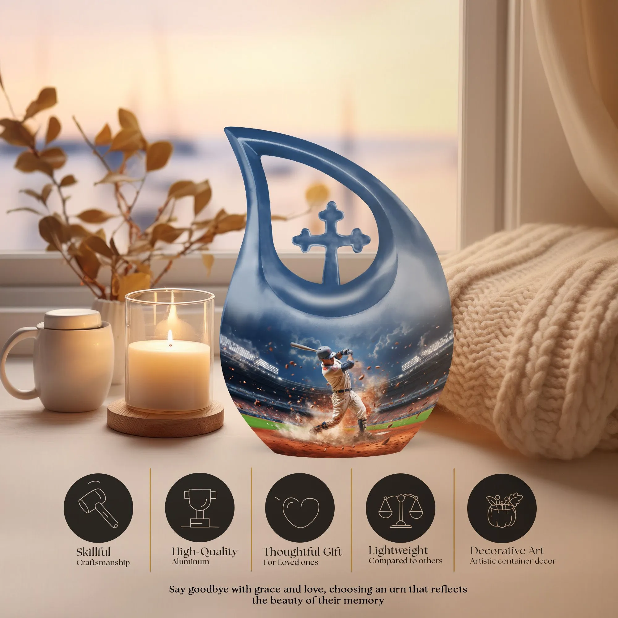 Baseball Urn : Unique Cremation Urn For Human Ashes Remains
