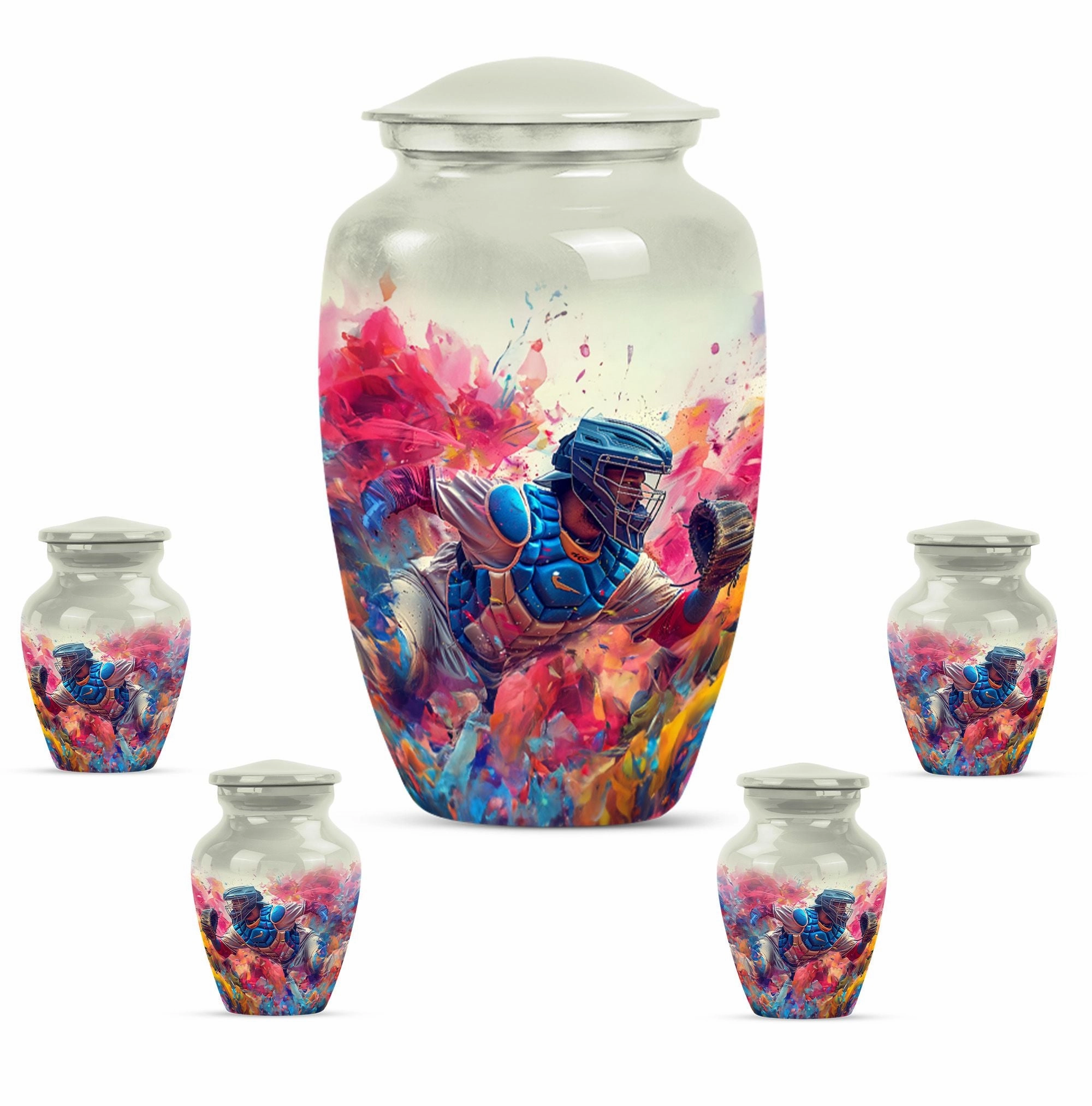 Baseball-Themed Memorial Funeral Urn for Ashes