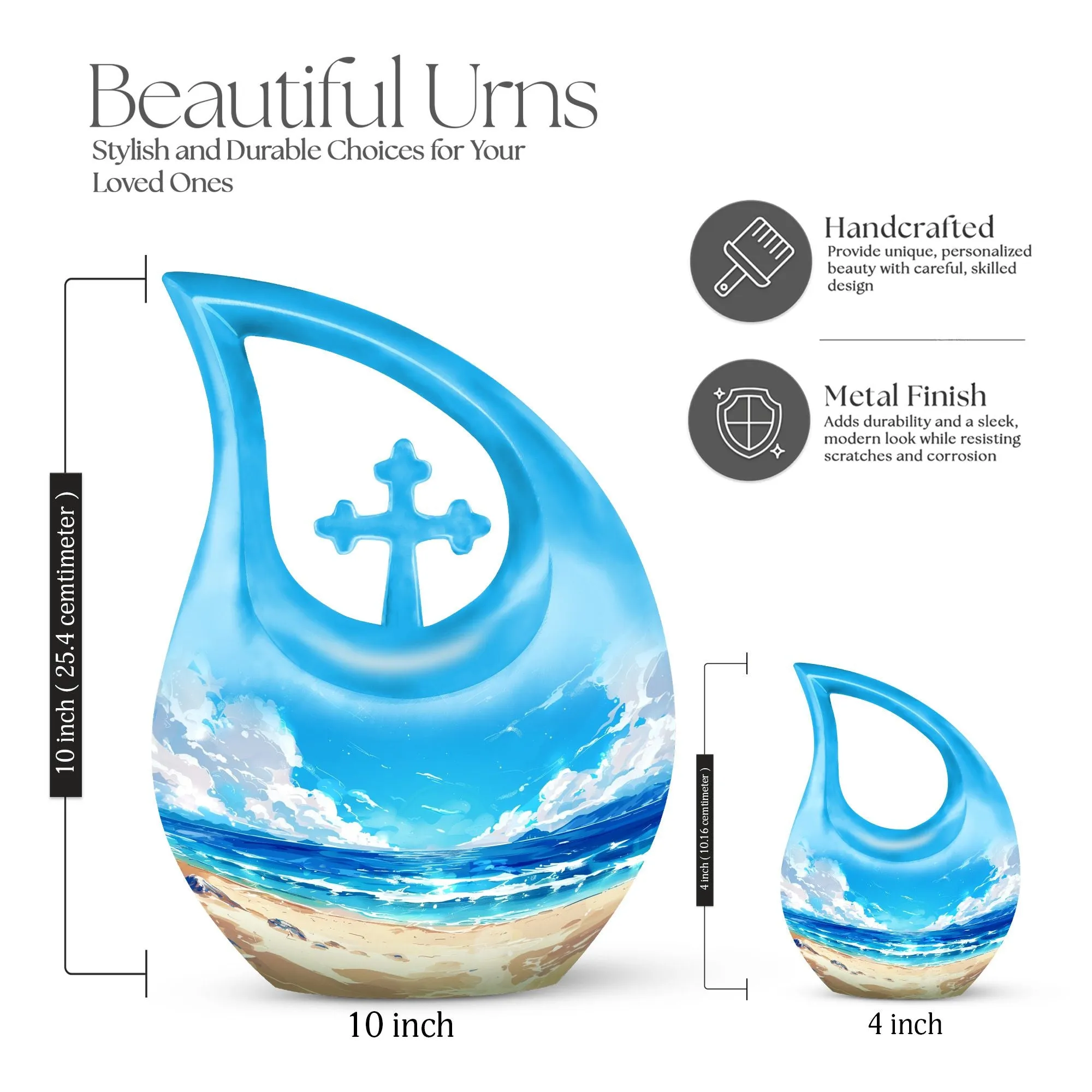 Beach Theme Cremation Urn for Preserving Precious Human Ashes