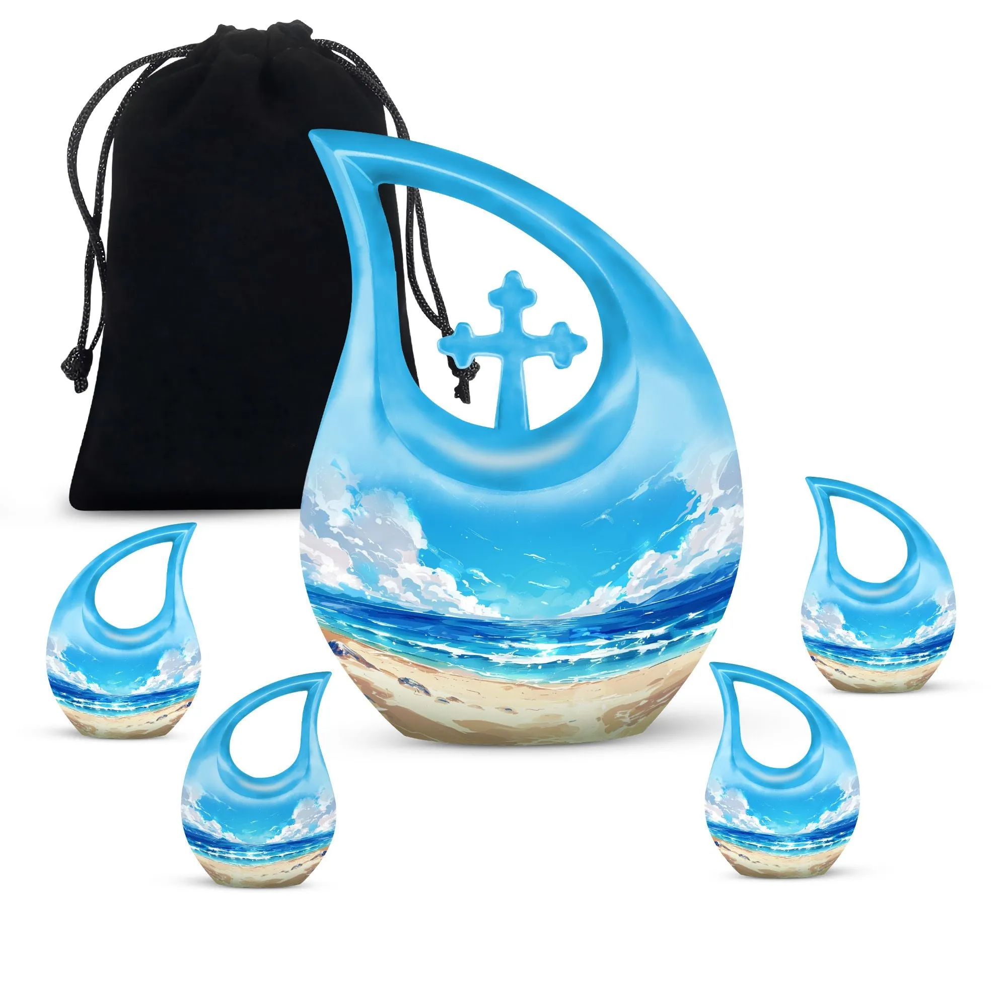 Beach Theme Cremation Urn for Preserving Precious Human Ashes
