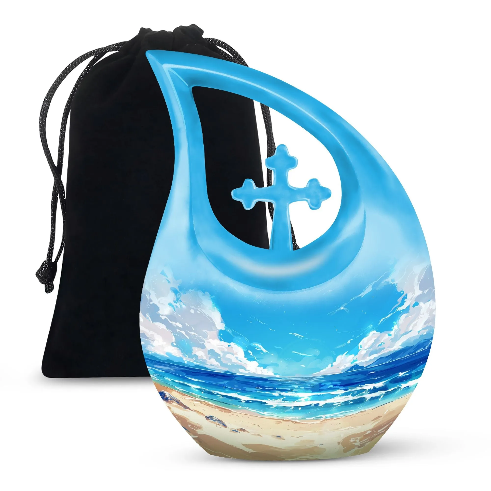 Beach Theme Cremation Urn for Preserving Precious Human Ashes