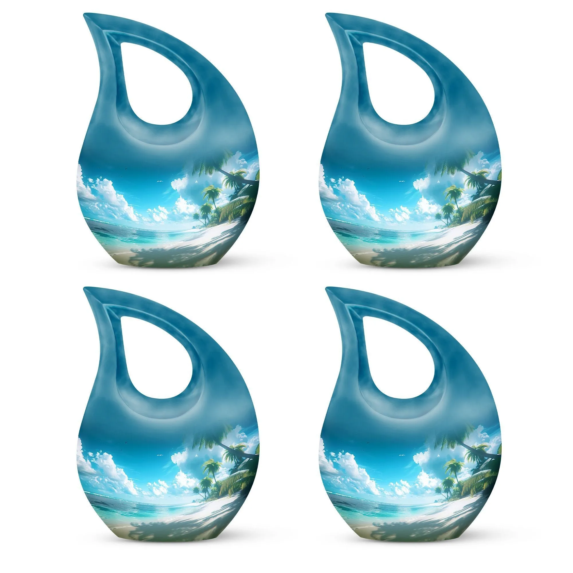 Beach Themed Cross Drop - Large and Affordable Burial and Cremation Memorial Urn