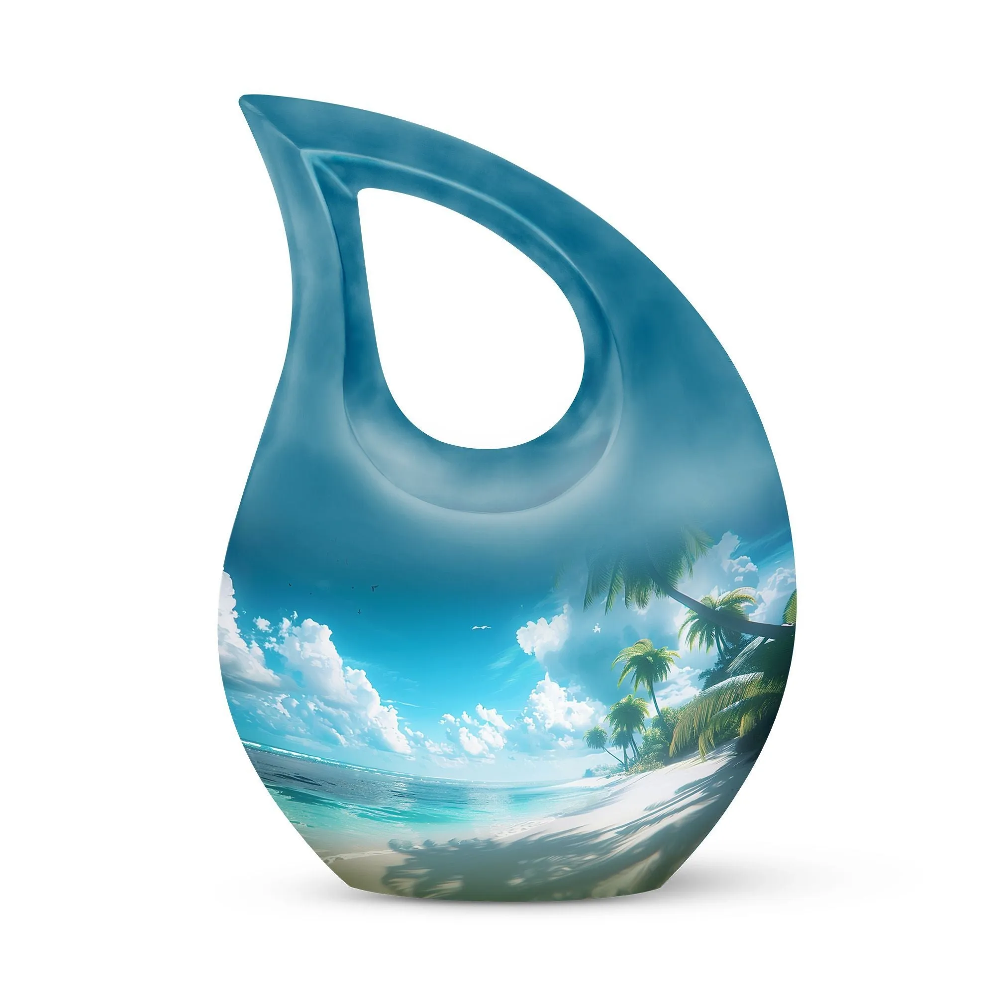 Beach Themed Cross Drop - Large and Affordable Burial and Cremation Memorial Urn