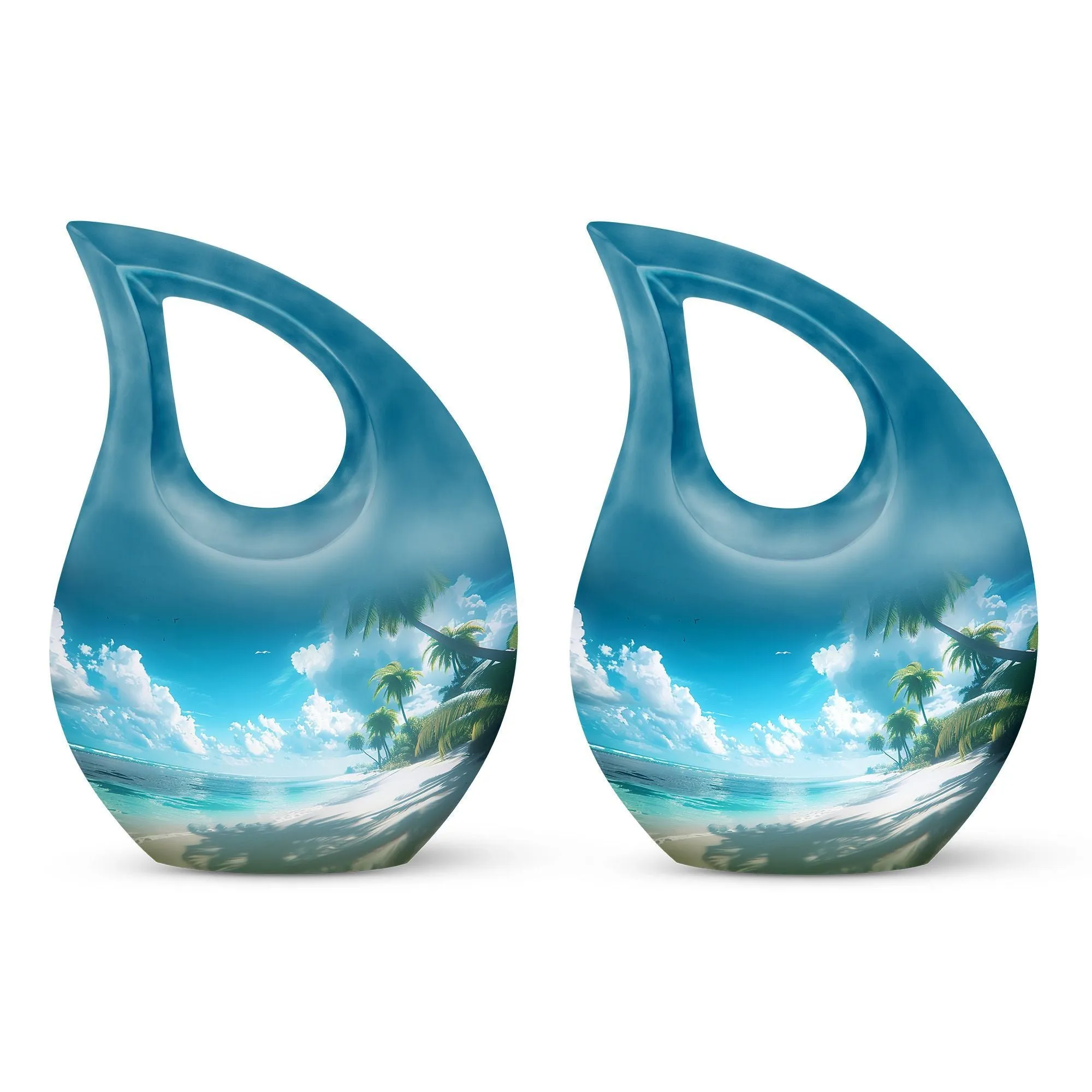 Beach Themed Cross Drop - Large and Affordable Burial and Cremation Memorial Urn