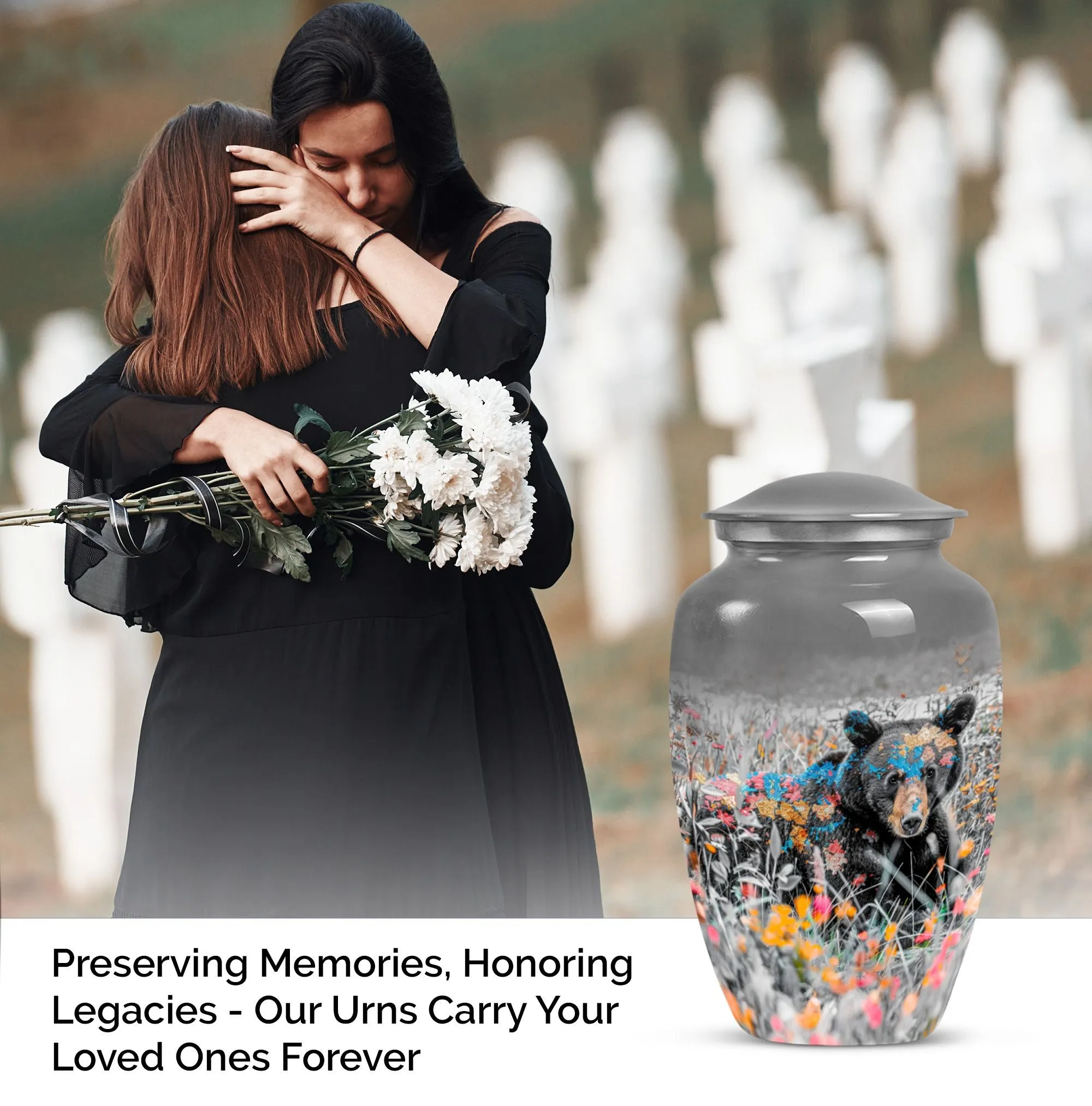 Bear Pattern Cremation Urn for Lasting Memories - Unique Urn