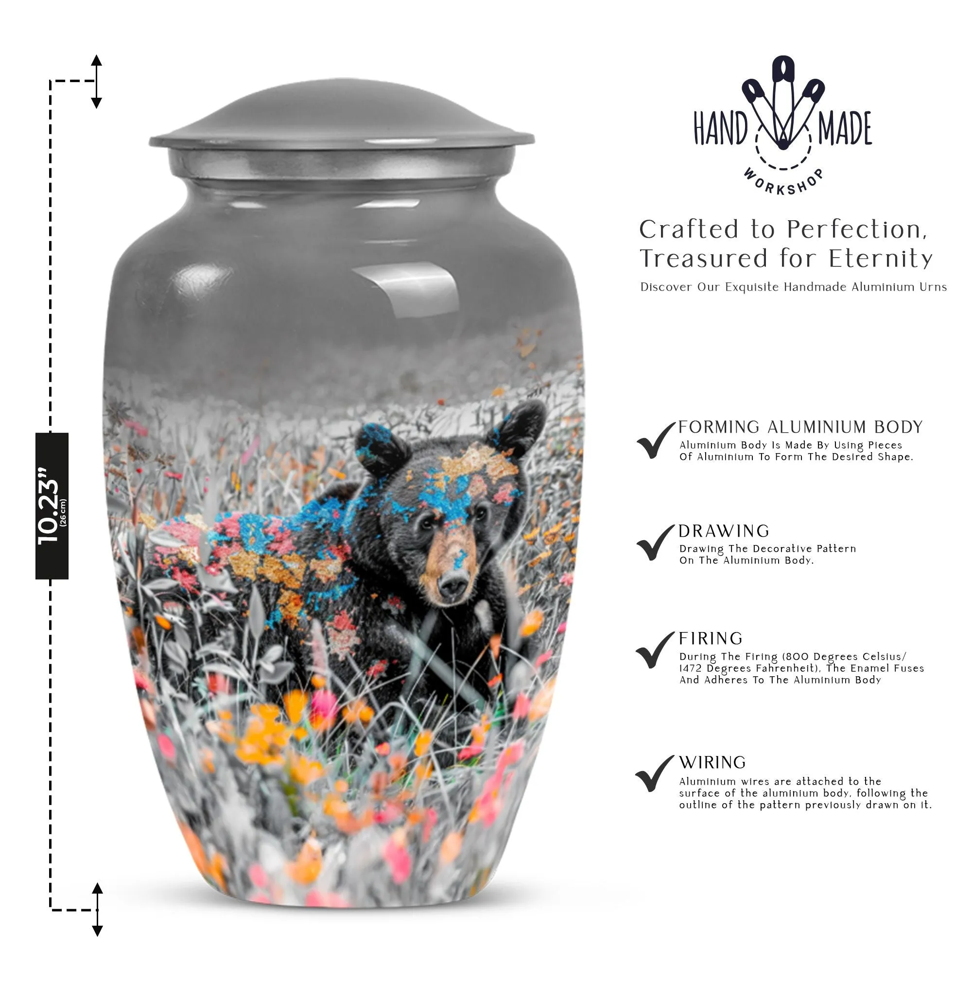 Bear Pattern Cremation Urn for Lasting Memories - Unique Urn