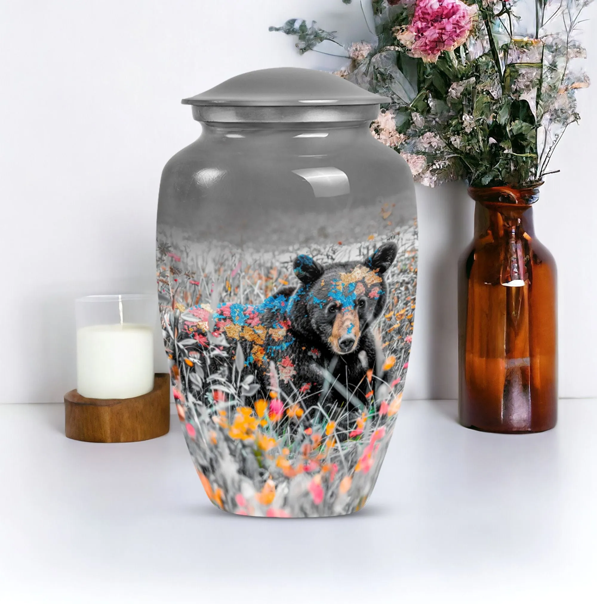Bear Pattern Cremation Urn for Lasting Memories - Unique Urn