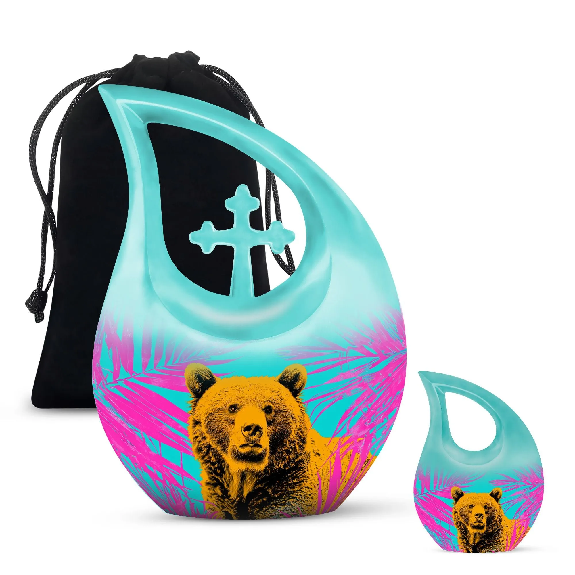 Bear Tribute Personalized Memory Urn - Loving Remembrance For Human Ashes